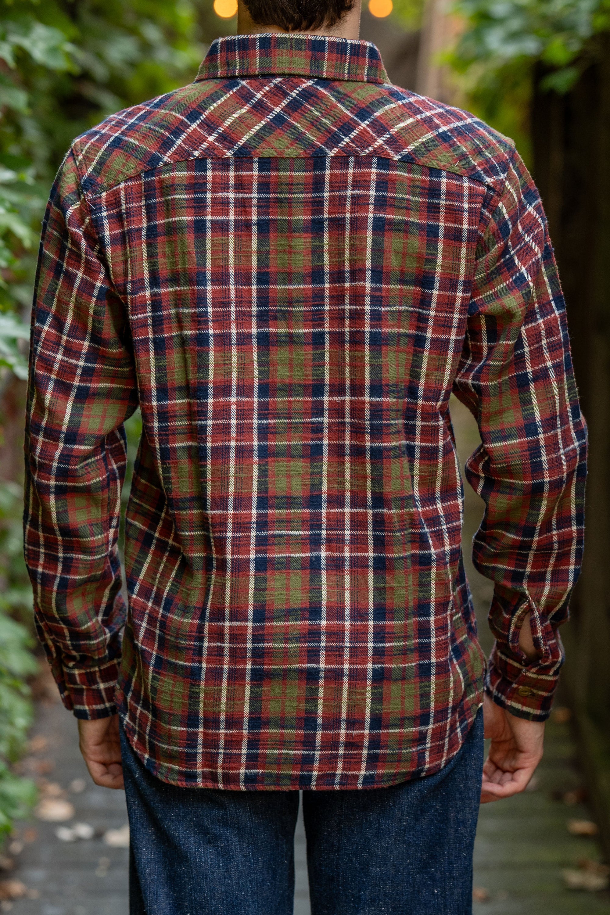 UES 502554 Slubby Flannel Shirts - Red