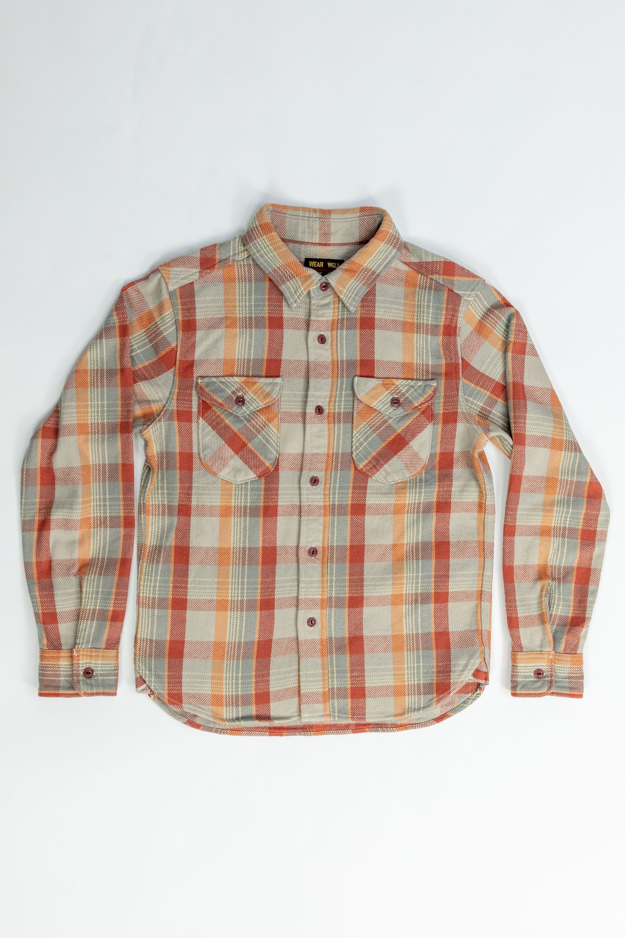 UES 502453 Heavy Flannel Shirt - Orange