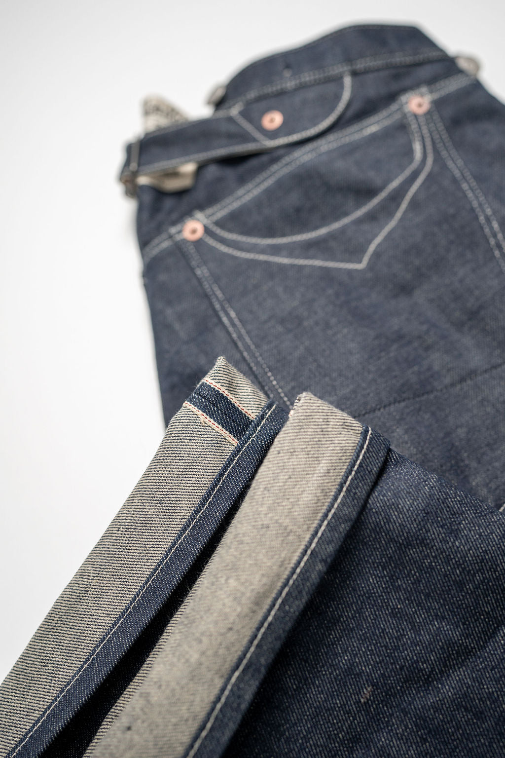 Blue Blanket P40 IT166 Waist Overall Jeans 1870s Single Needle Production - 13oz Italian Selvedge Raw Organic Denim