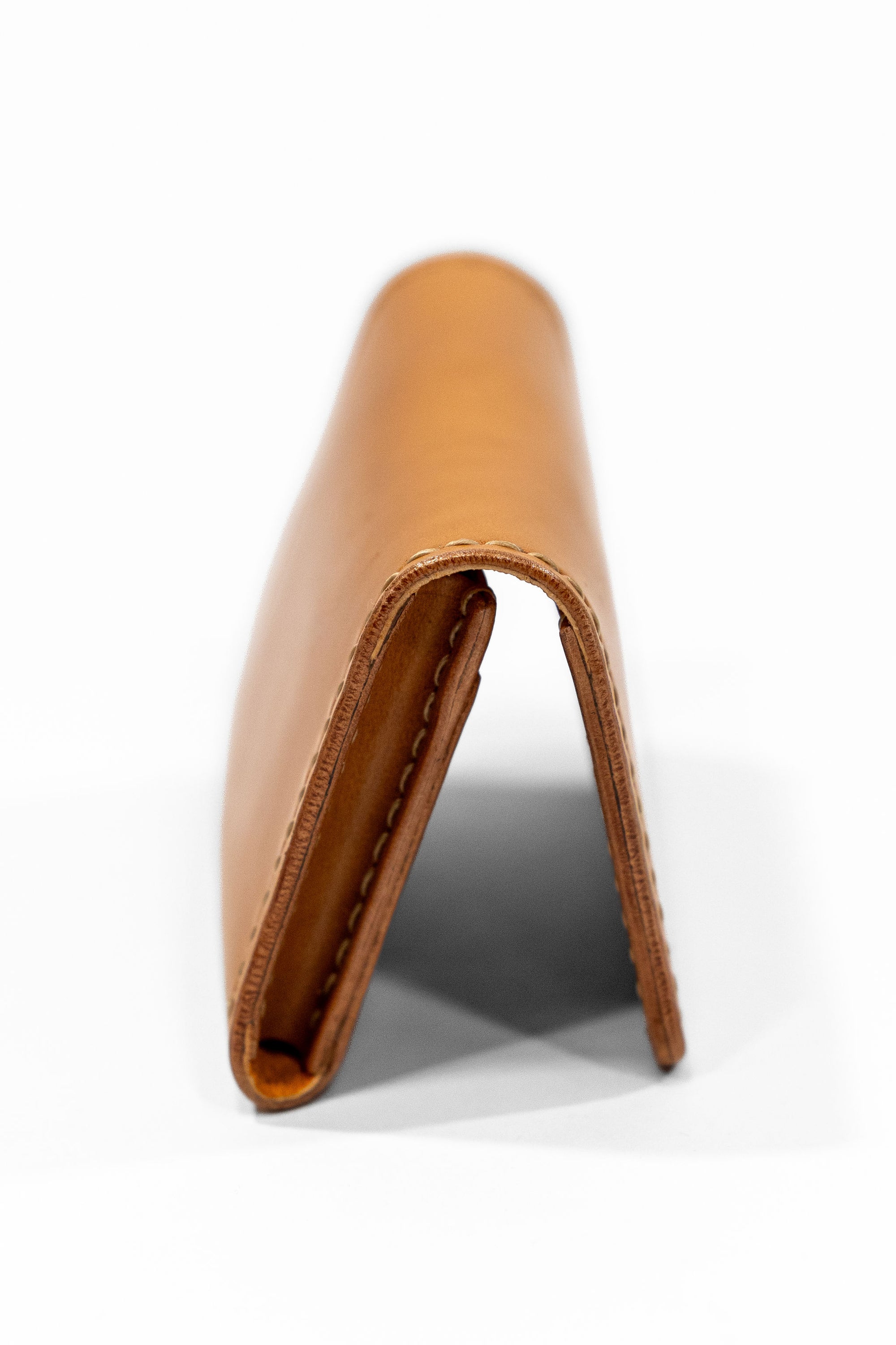 The Flat Head FN-C4C4-3 Cordovan Card Case - Camel Shinki Shell Cordovan