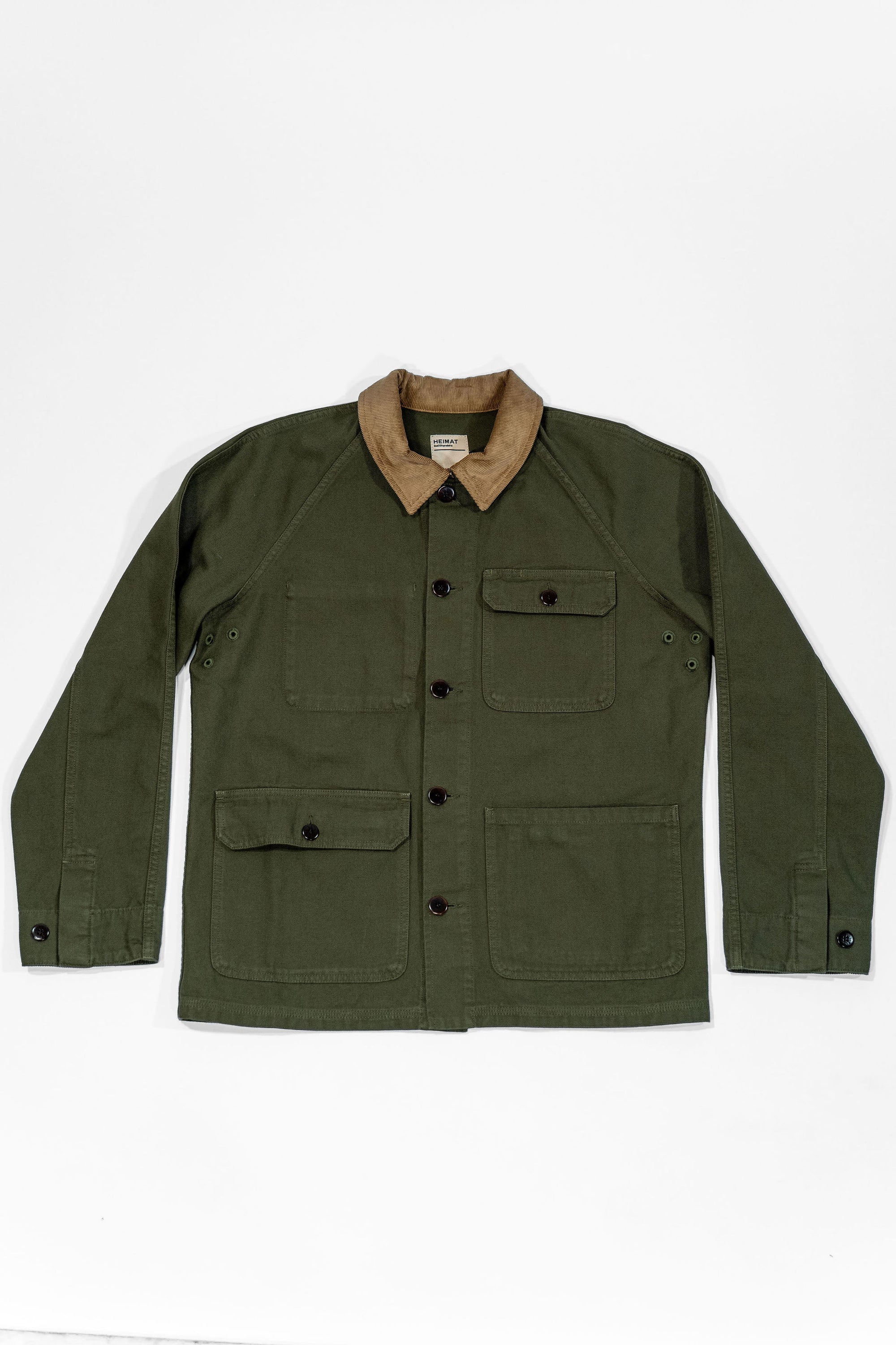 Heimat Textil Journey Coat Contrast Collar - Squad Green