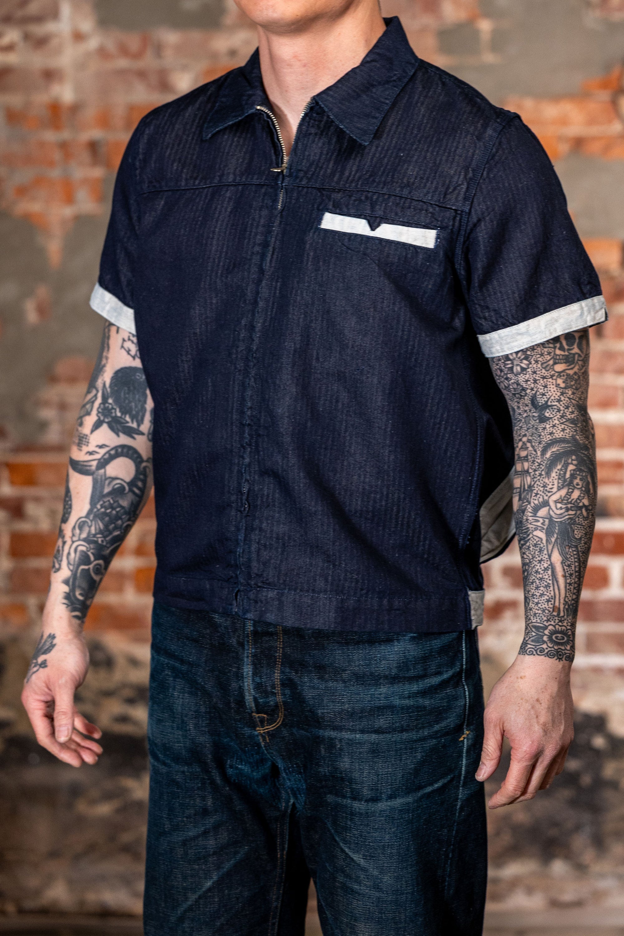 Freenote Cloth Yorba - Navy Herringbone