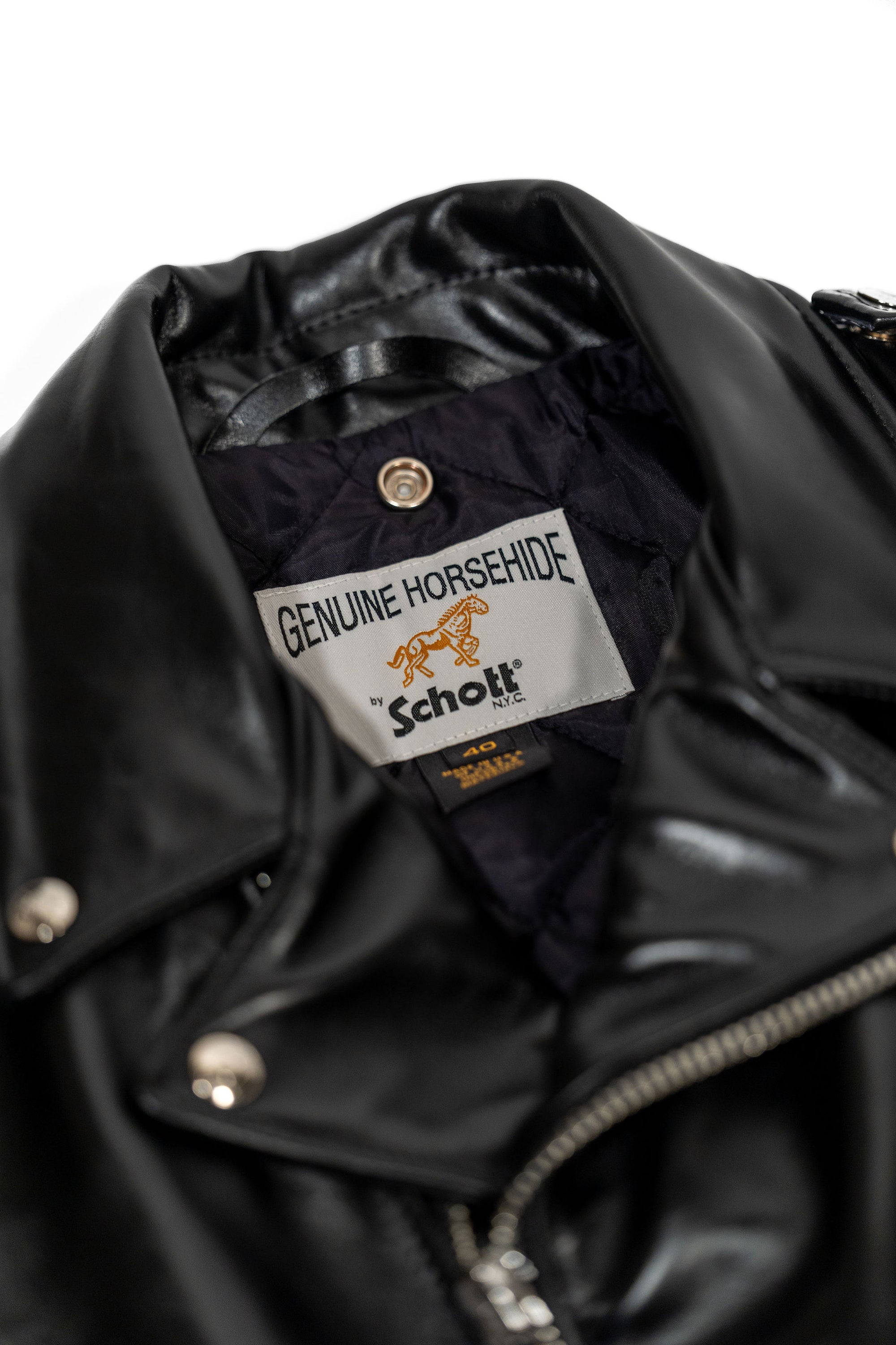 Schott NYC 618HH Horsehide Perfecto Leather Jacket - Black