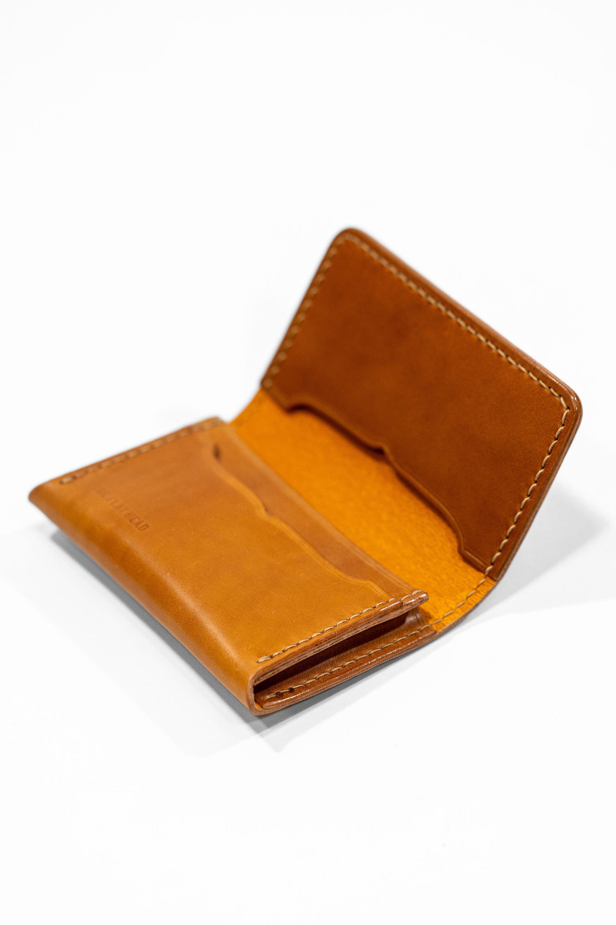 The Flat Head FN-C4C4-3 Cordovan Card Case - Camel Shinki Shell Cordovan