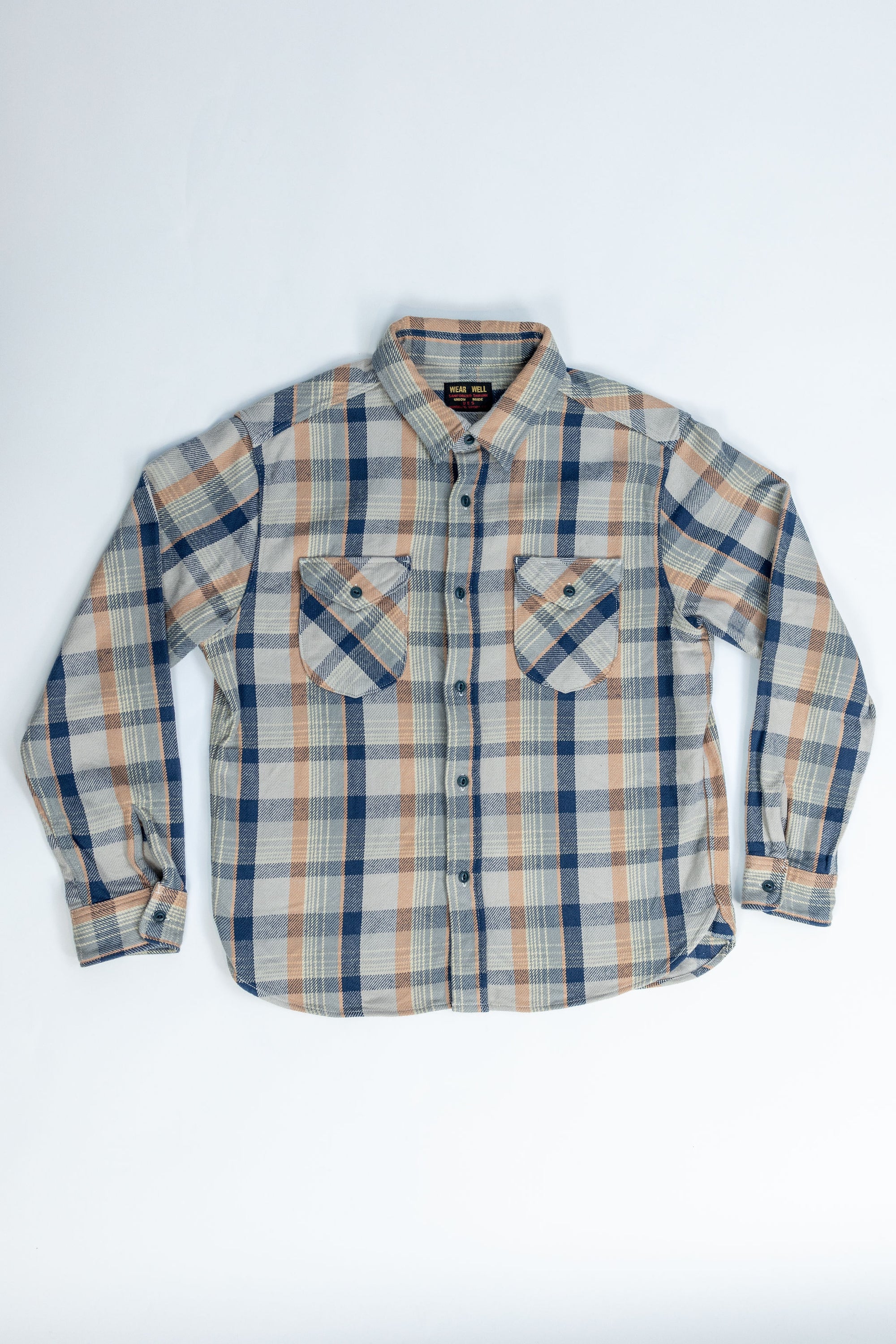 UES 502453 Heavy Flannel Shirt - Navy