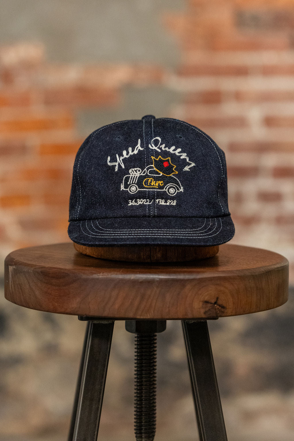 The Flat Head Selvedge Denim Cap Speed Queen – Indigo
