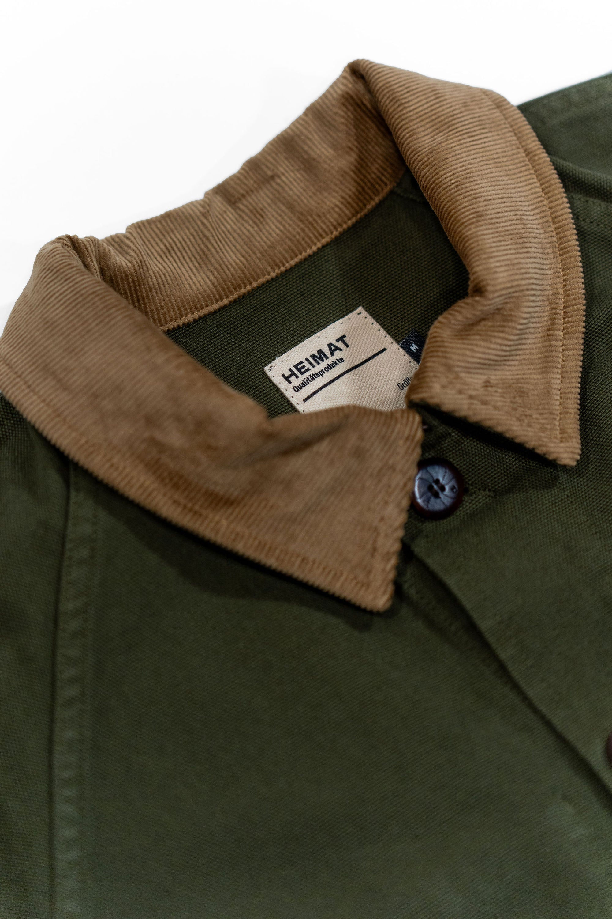 Heimat Textil Journey Coat Contrast Collar - Squad Green