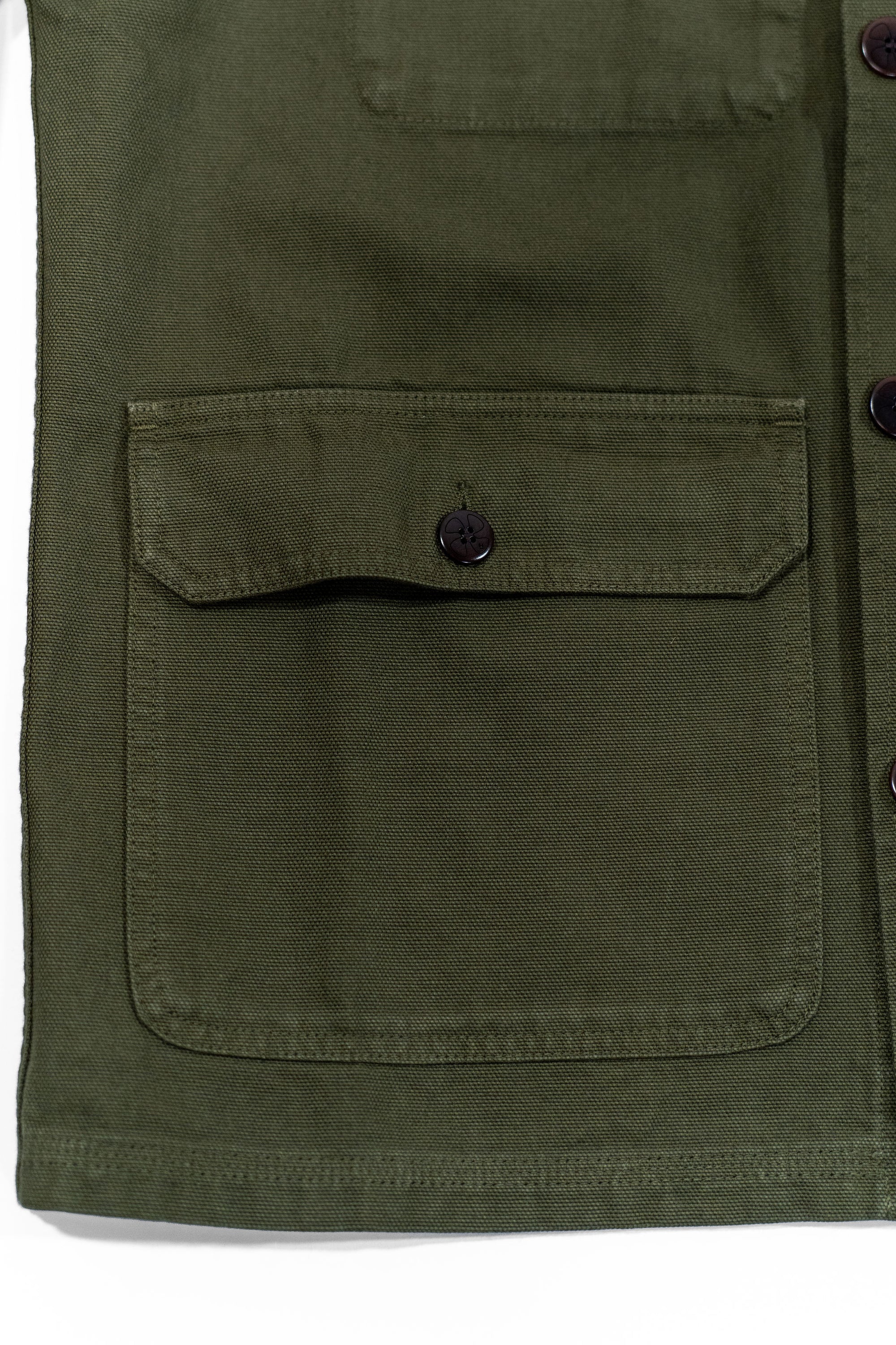 Heimat Textil Journey Coat Contrast Collar - Squad Green
