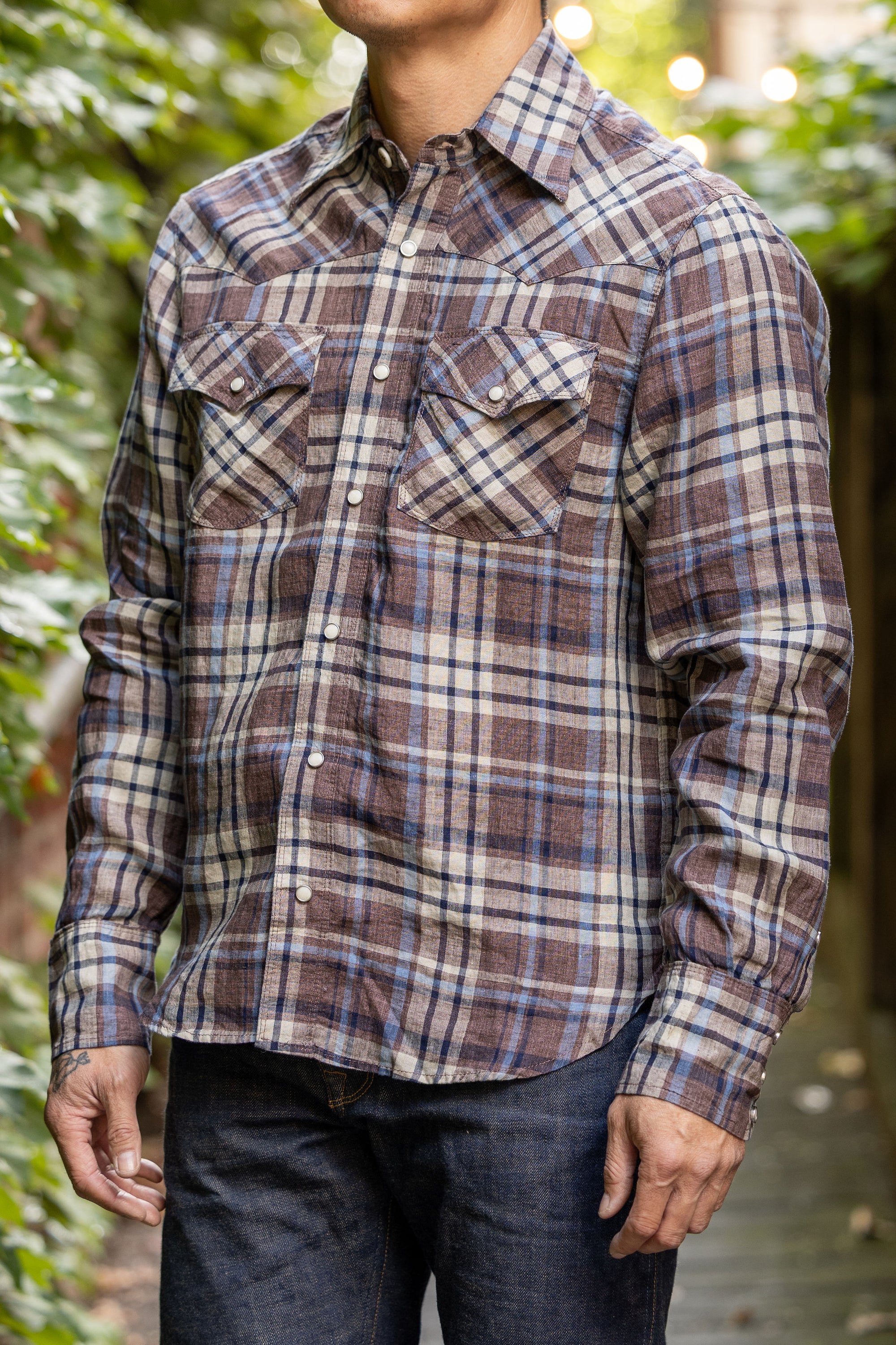 Freenote Cloth Western Scout - Pheasant Brown Plaid