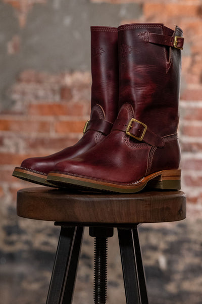 Wesco Boots Mister Lou - Horween Burgundy Horsehide Green