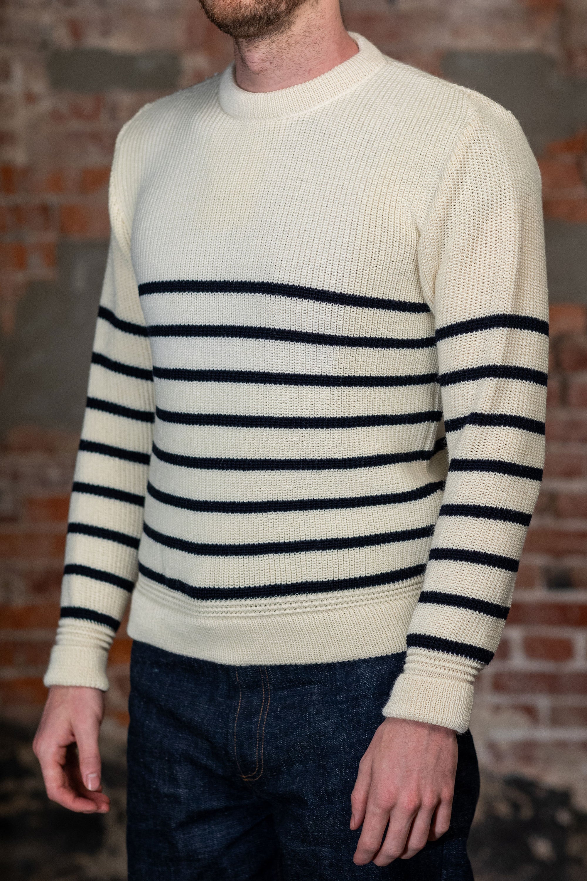 Heimat Textil Signal Sweater - Seashell/Ink Mariner
