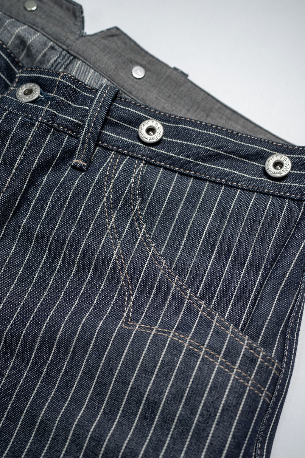 Blue Blanket IJ1 JP03 Waist Overall - 11oz Japanese Dark Indigo Pinstripe Selvedge Denim