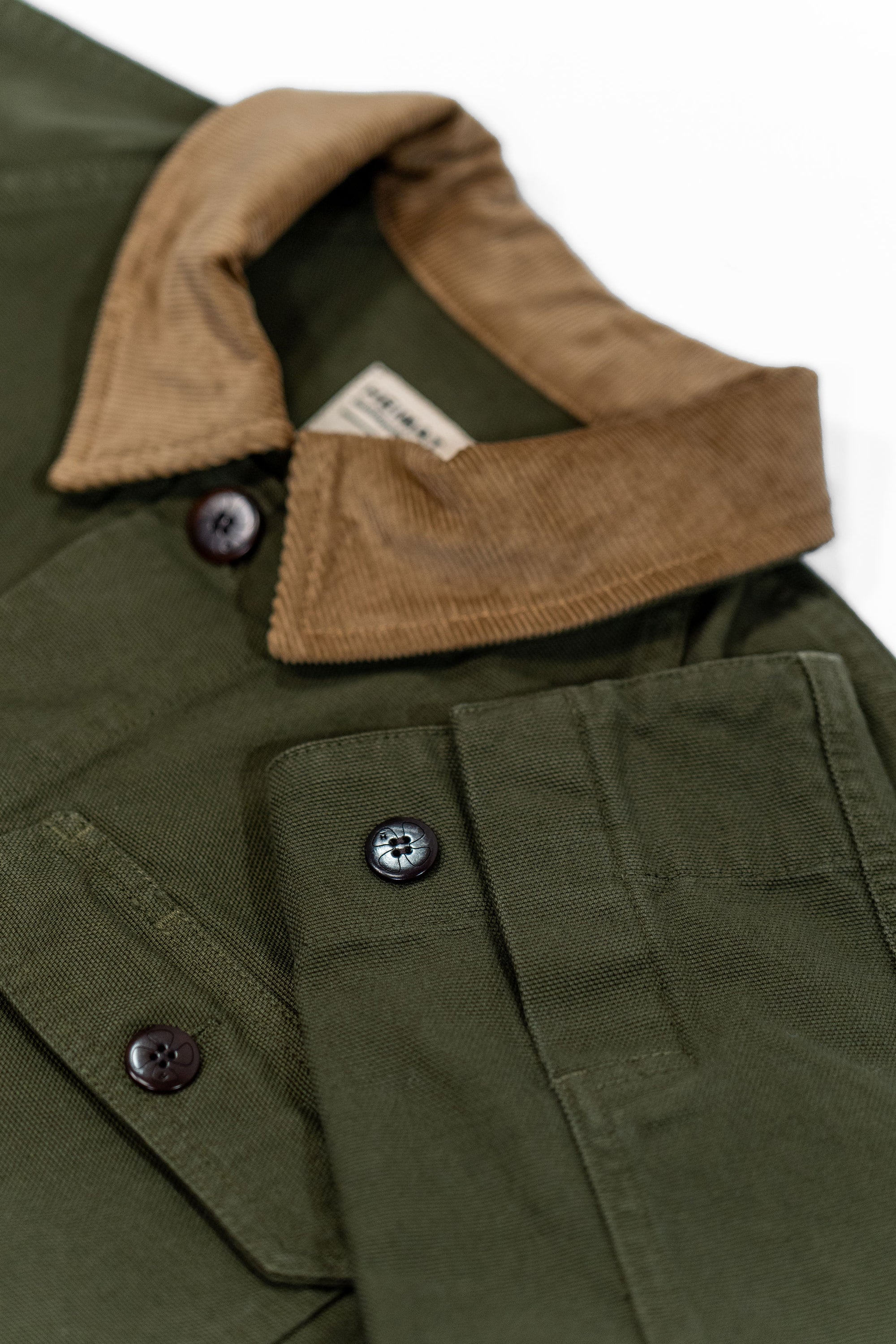 Heimat Textil Journey Coat Contrast Collar - Squad Green