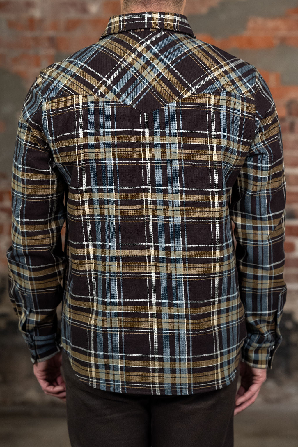 Indigofera Dawson Flannel - Brown/Olive/Turquise/Ecru