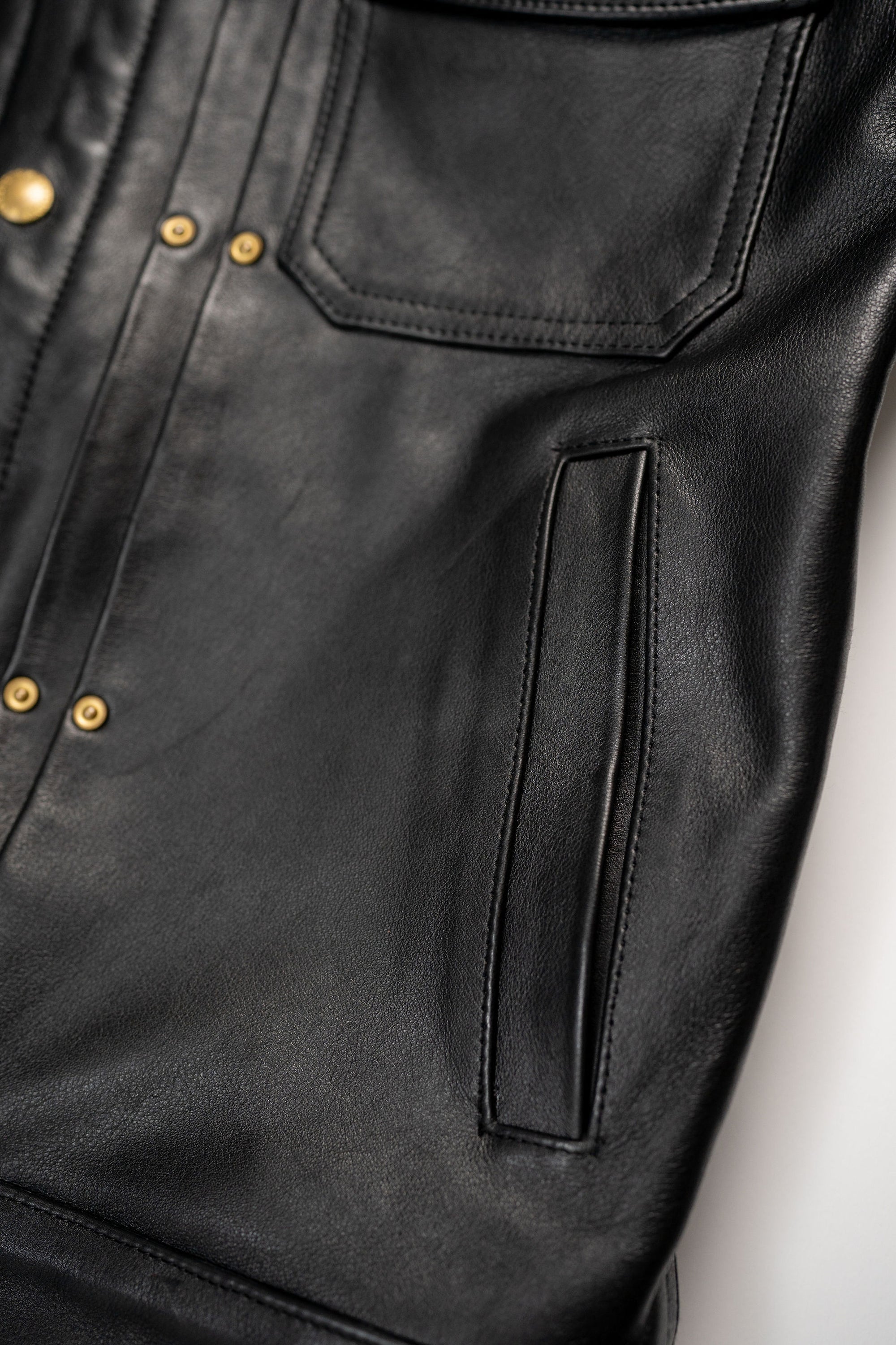 Freenote Cloth RJ-1 Riders Jacket - Black Boston Leather