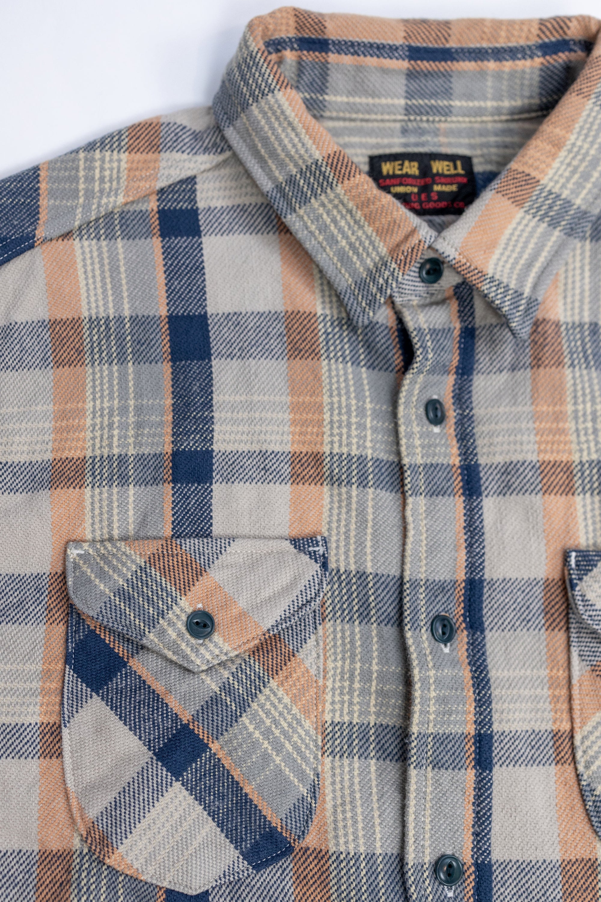 UES 502453 Heavy Flannel Shirt - Navy