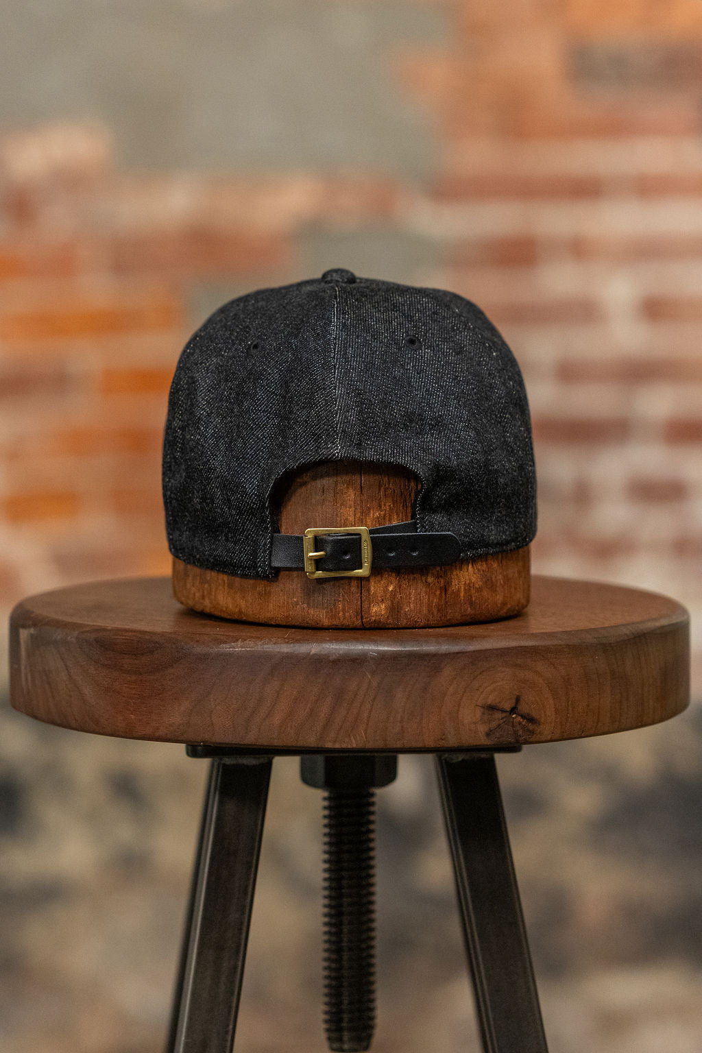 The Flat Head Selvedge Denim Cap Speed Queen – Black