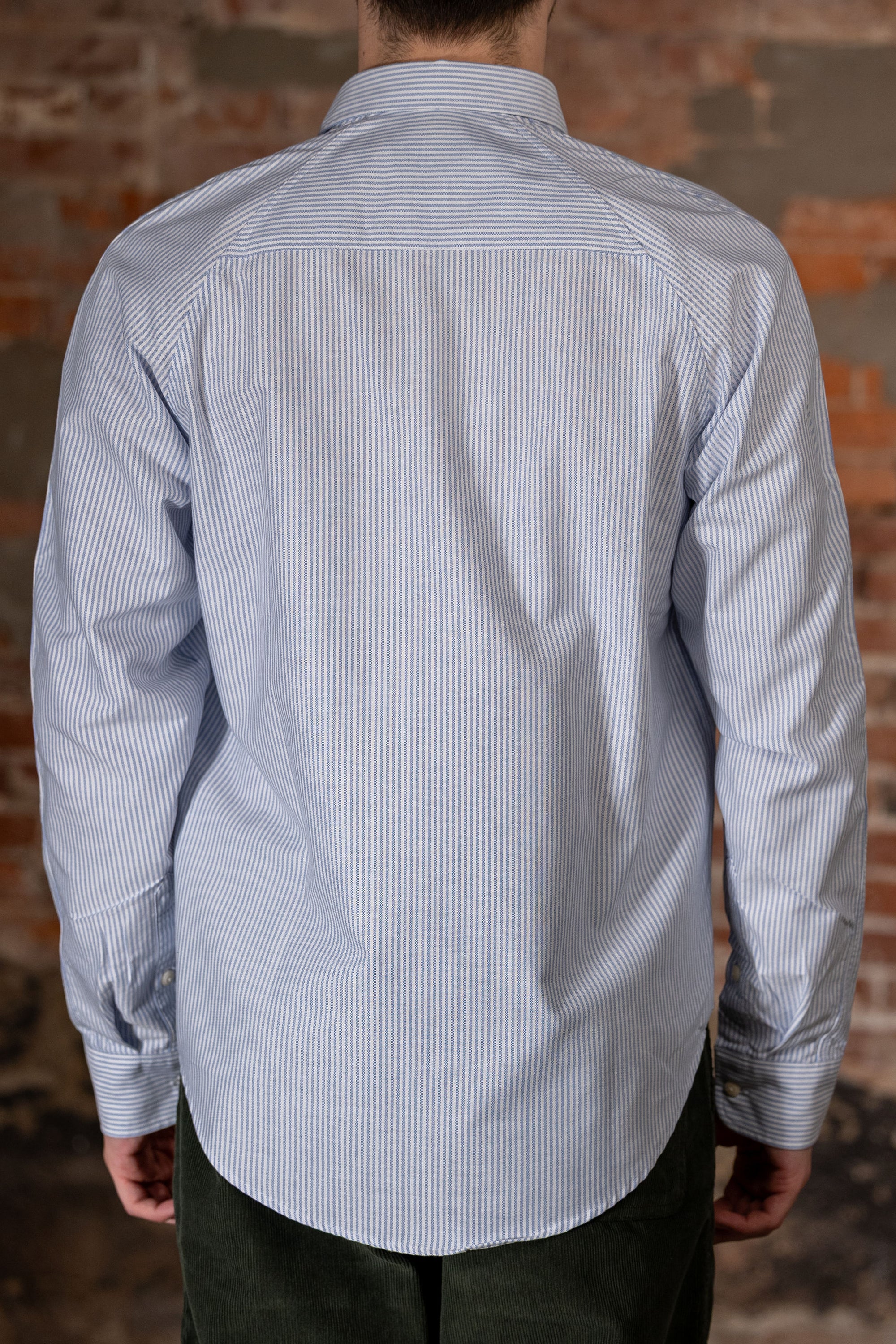 Heimat Textil Artist Shirt - Trail Blue / Seashell Bengal Stripe