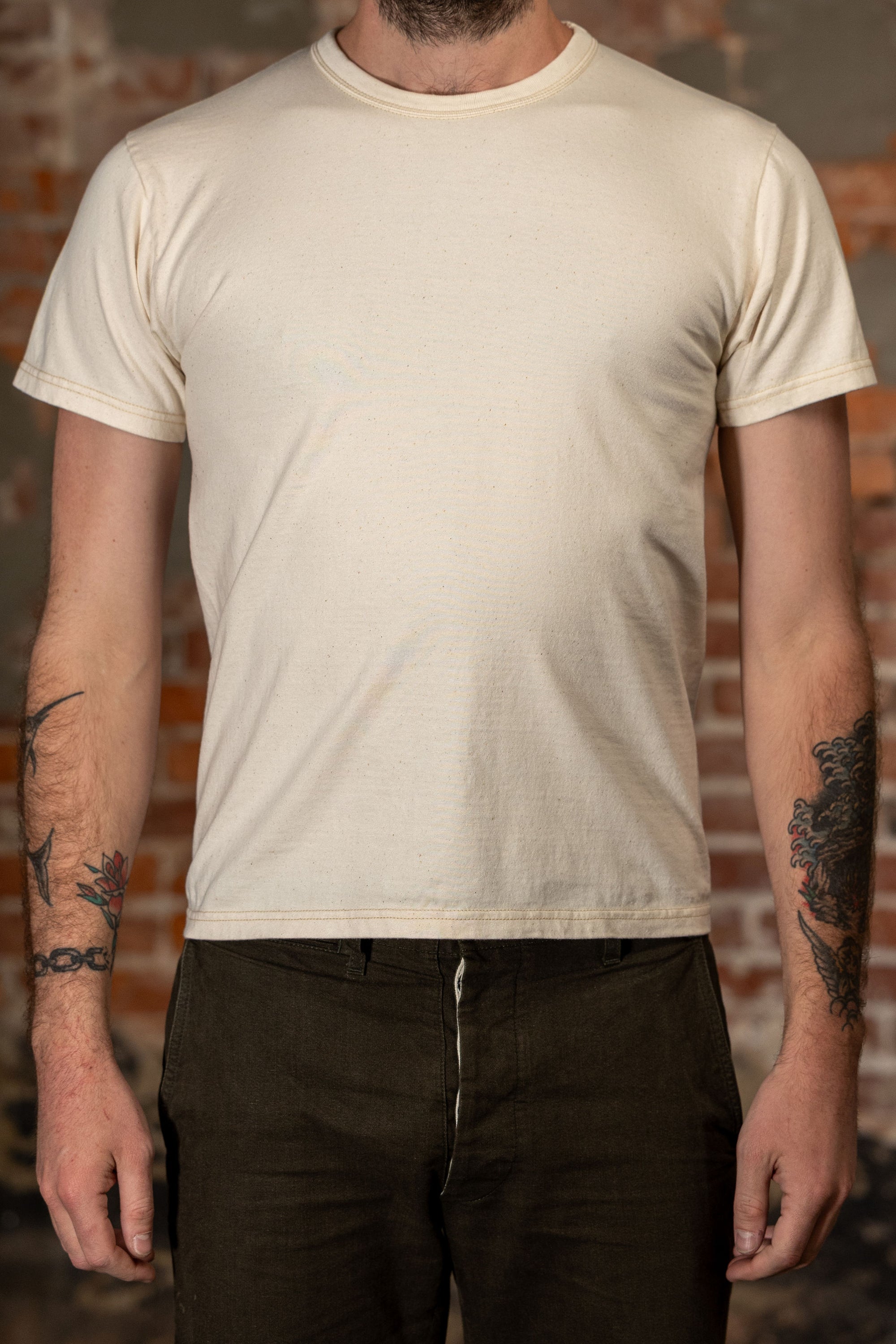 The Flat Head THC Plain T-Shirt - Natural