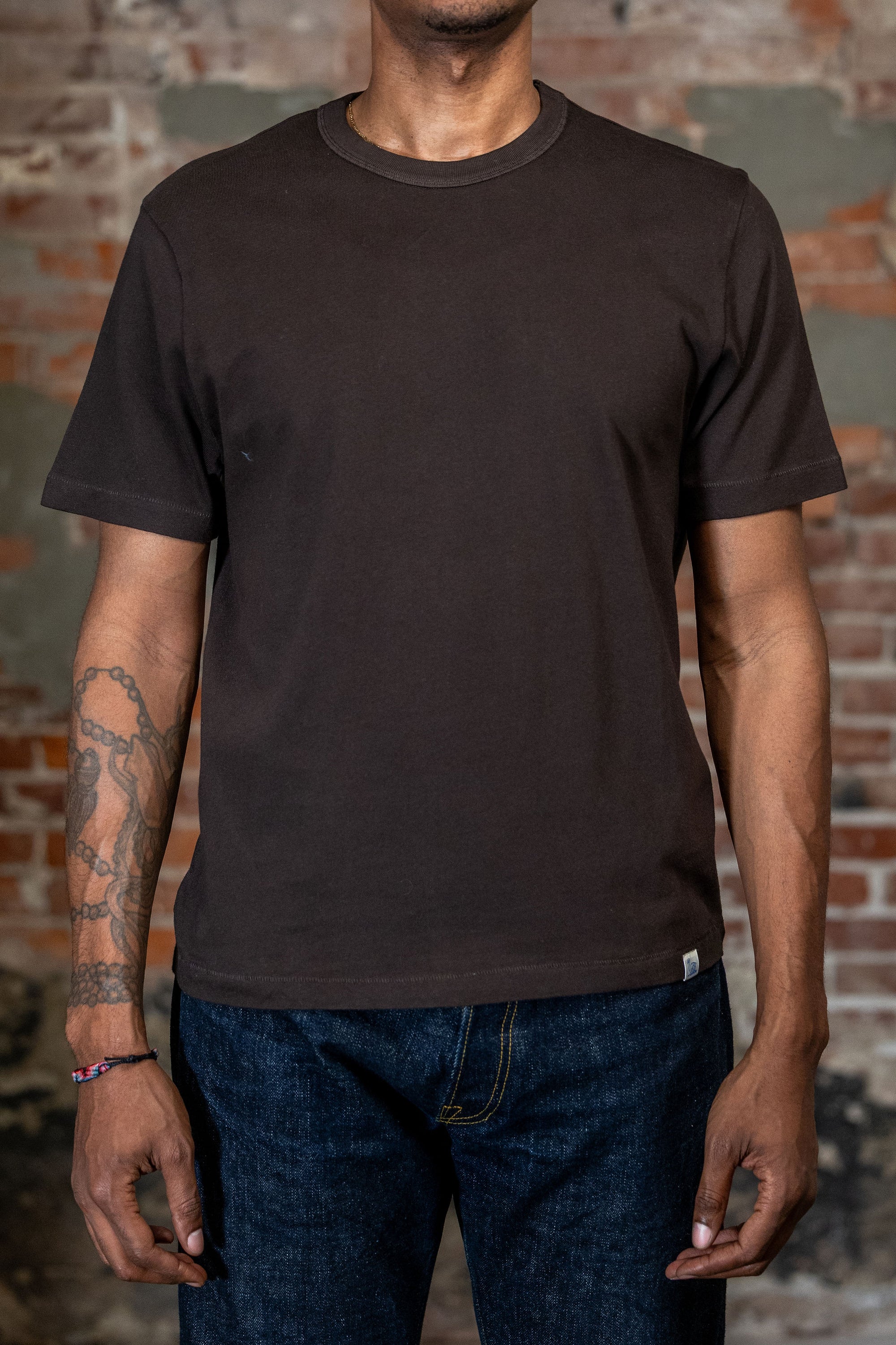 Merz b. Schwanen TEE03 Authentic Jersey Cotton T-Shirt - Espresso