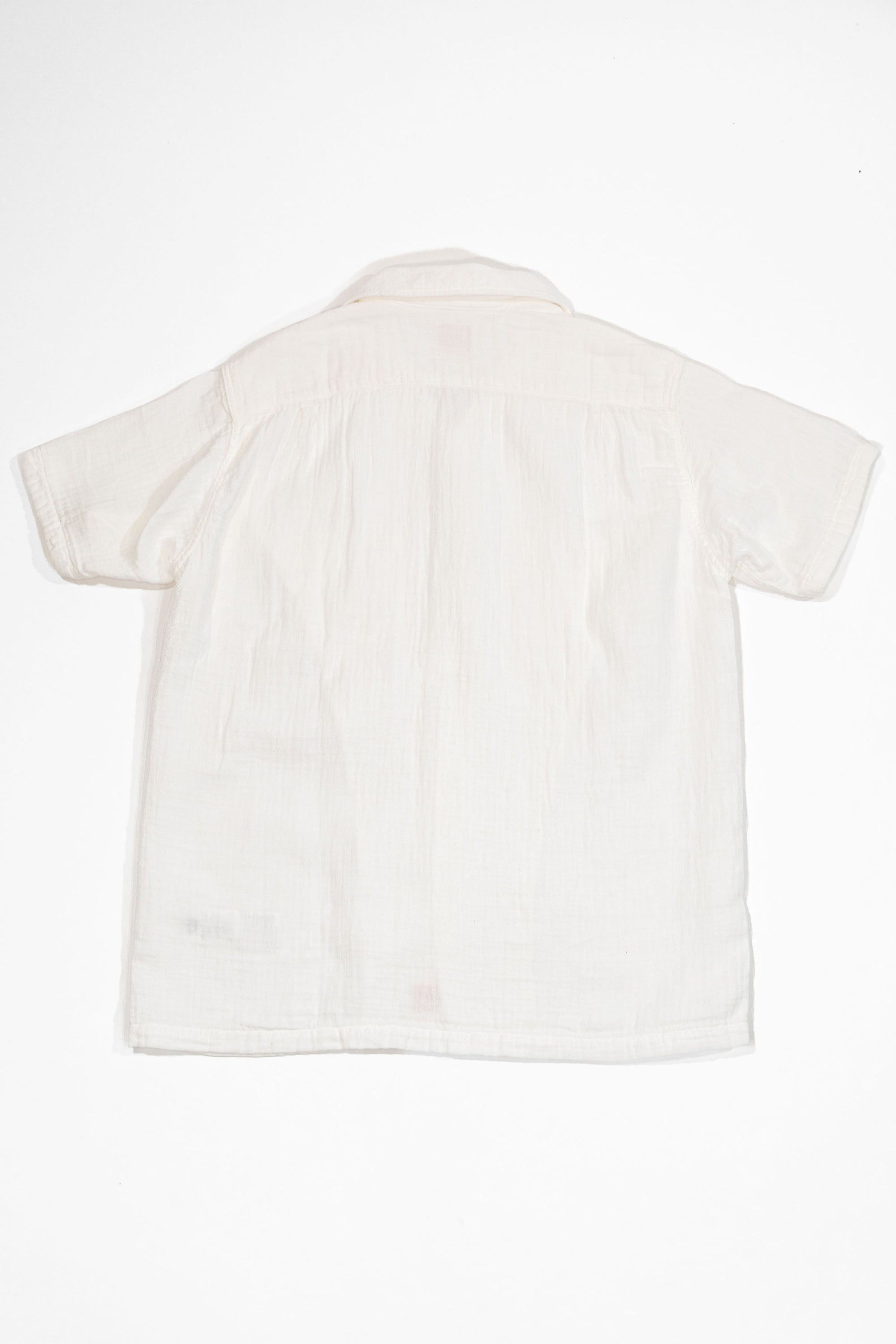UES Herringbone Double Gauze Short Sleeve Shirt - White