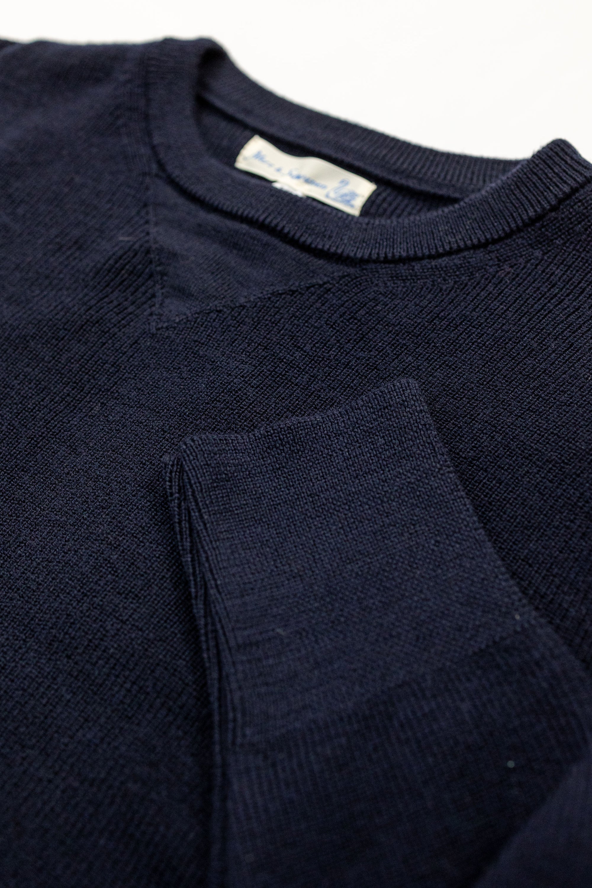 Merz b. Schwanen MWCC01 Pullover Merino Ribbed Structure - Dark Navy