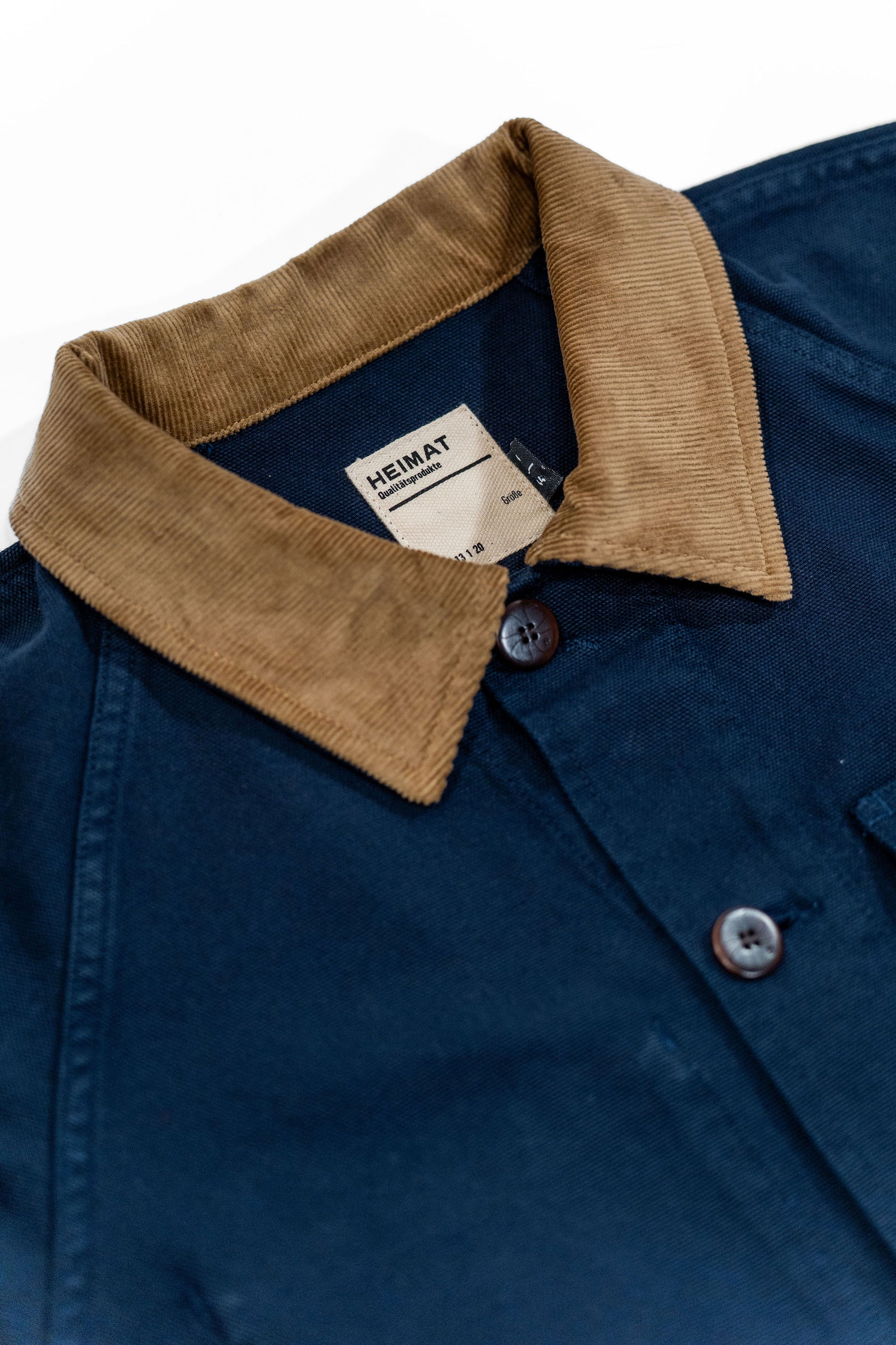Heimat Textil Journey Coat Contrast Collar - Ink