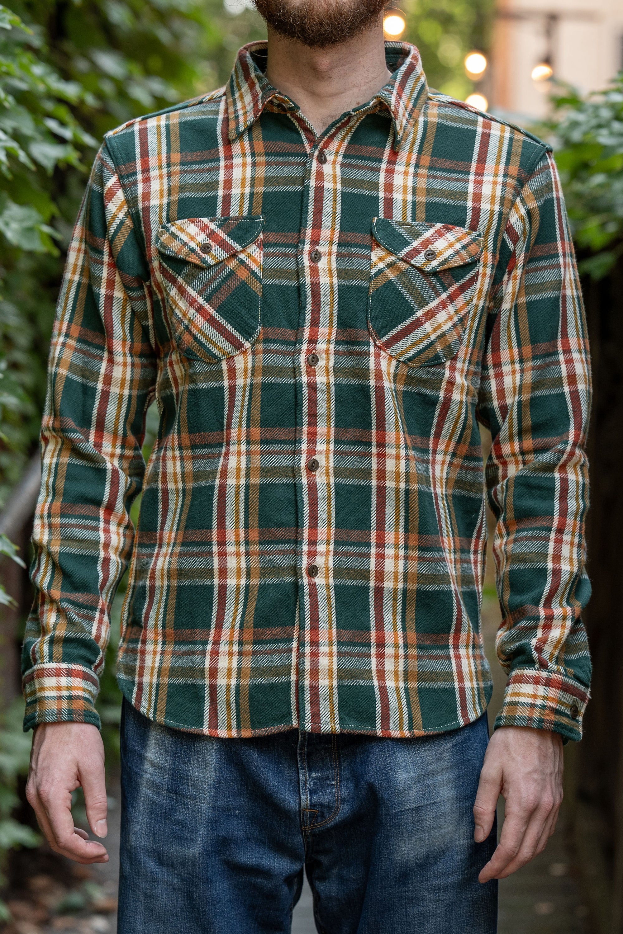 UES 502553 Heavy Flannel Shirts - Green