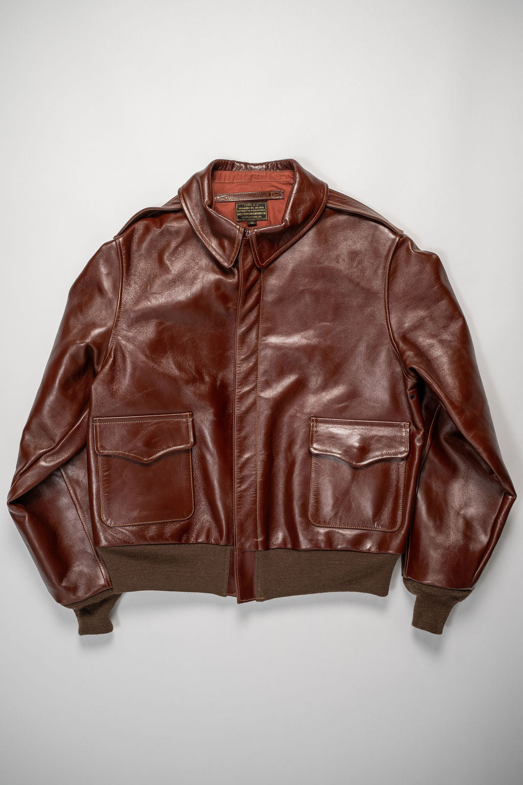 Buzz Rickson's BR80595 Type A-2 “Contract no. w535 AC-18091 Rough Wear Clothing co.” - R/Brown