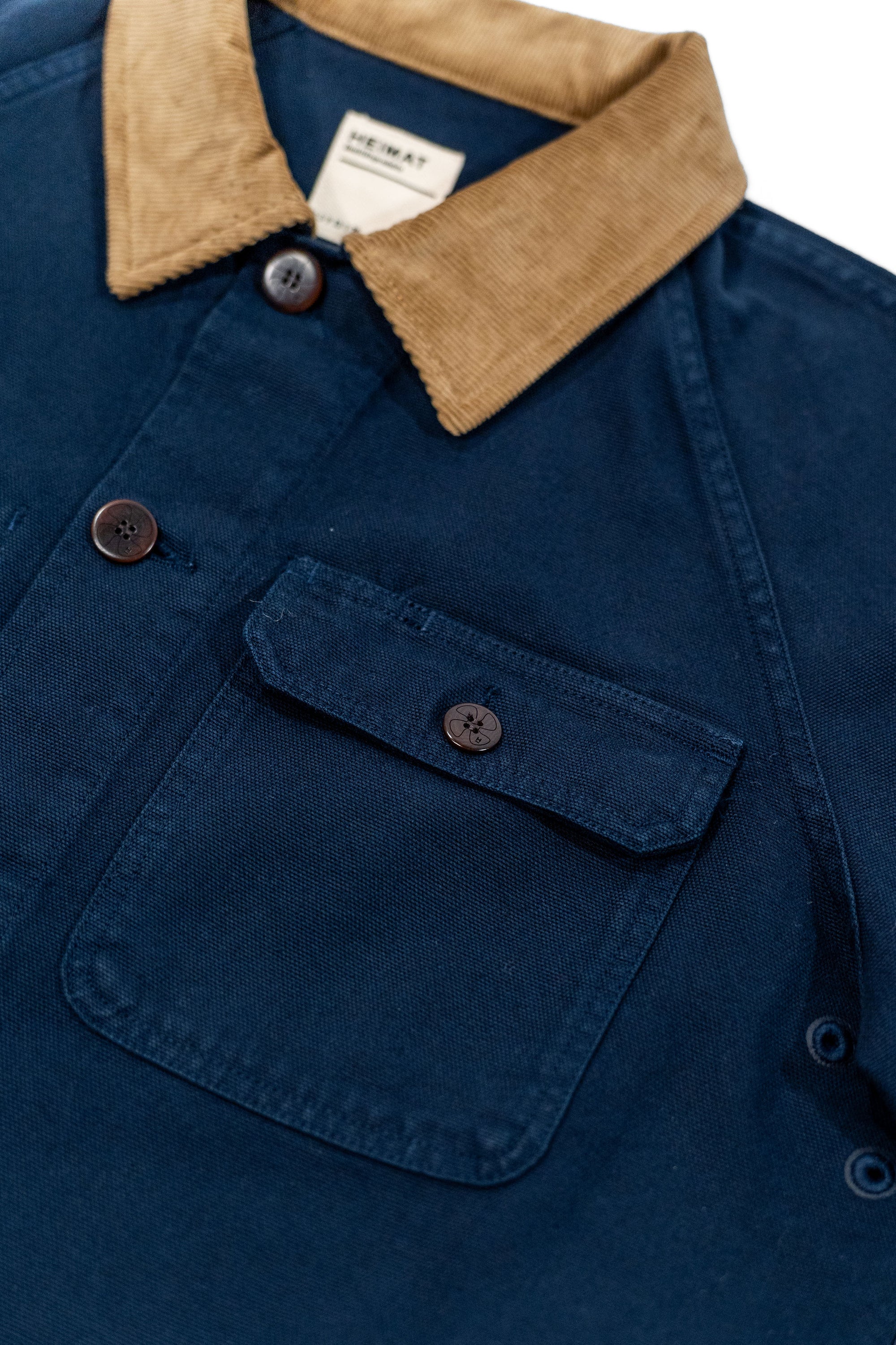 Heimat Textil Journey Coat Contrast Collar - Ink