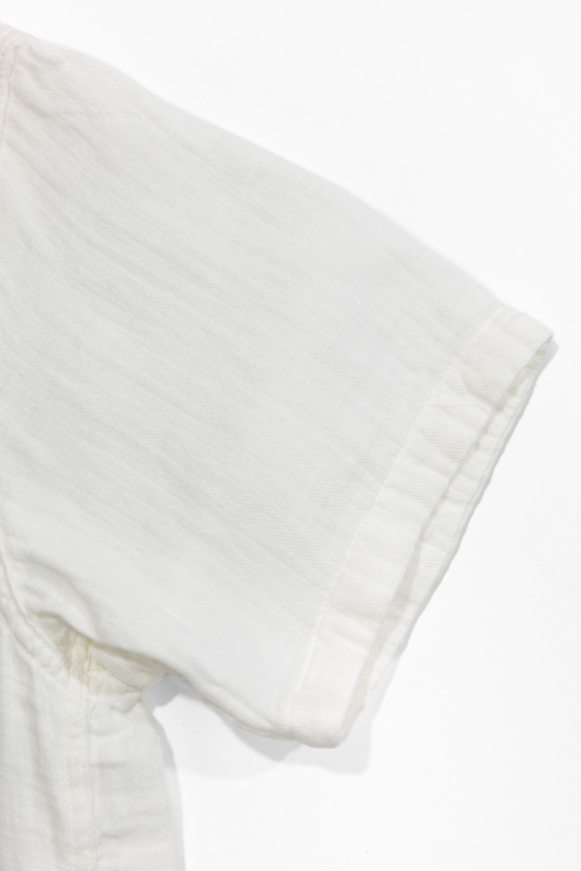 UES Herringbone Double Gauze Short Sleeve Shirt - White