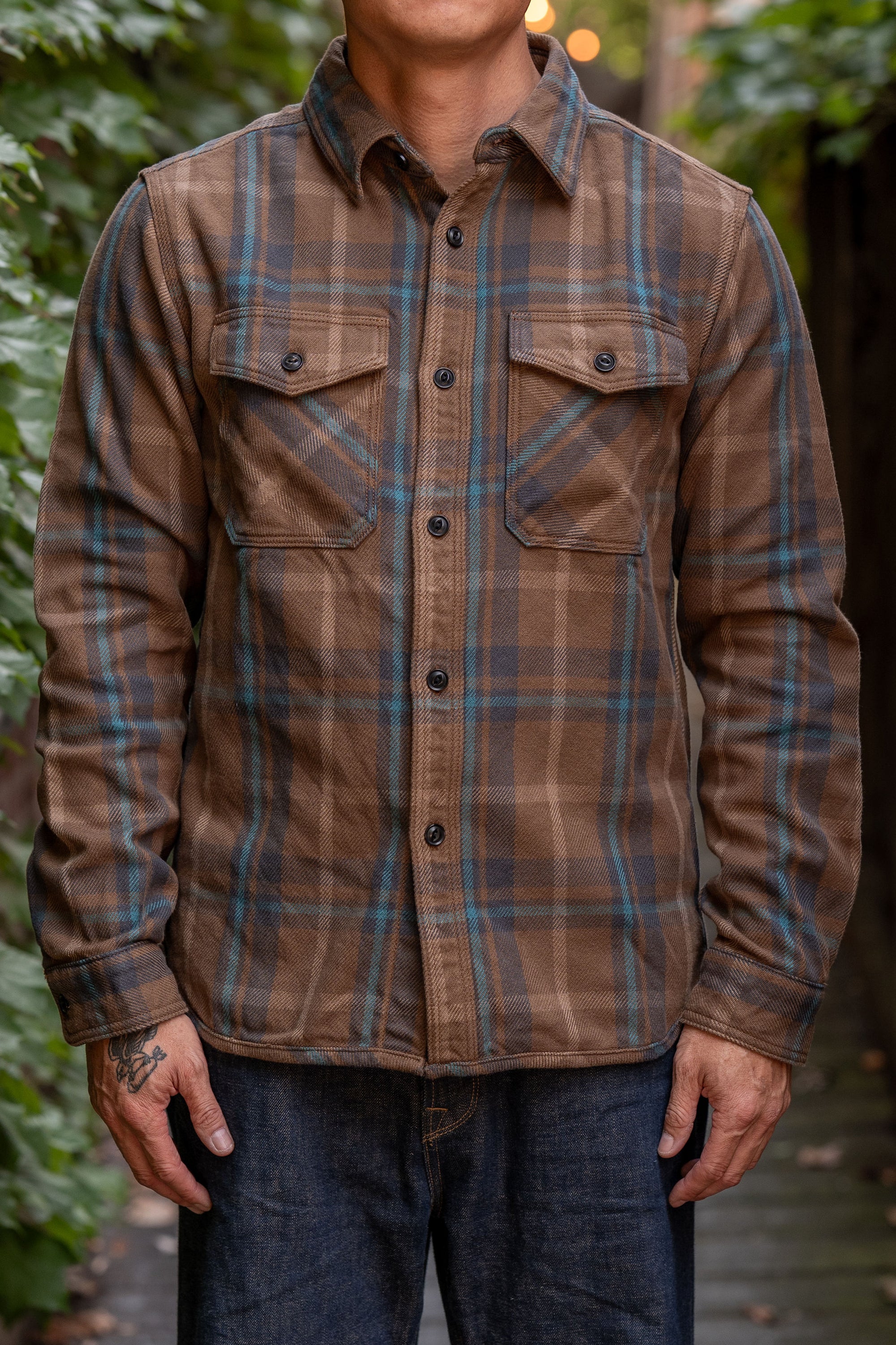 UES 502551 Extra Heavy Flannel Shirts - Beige