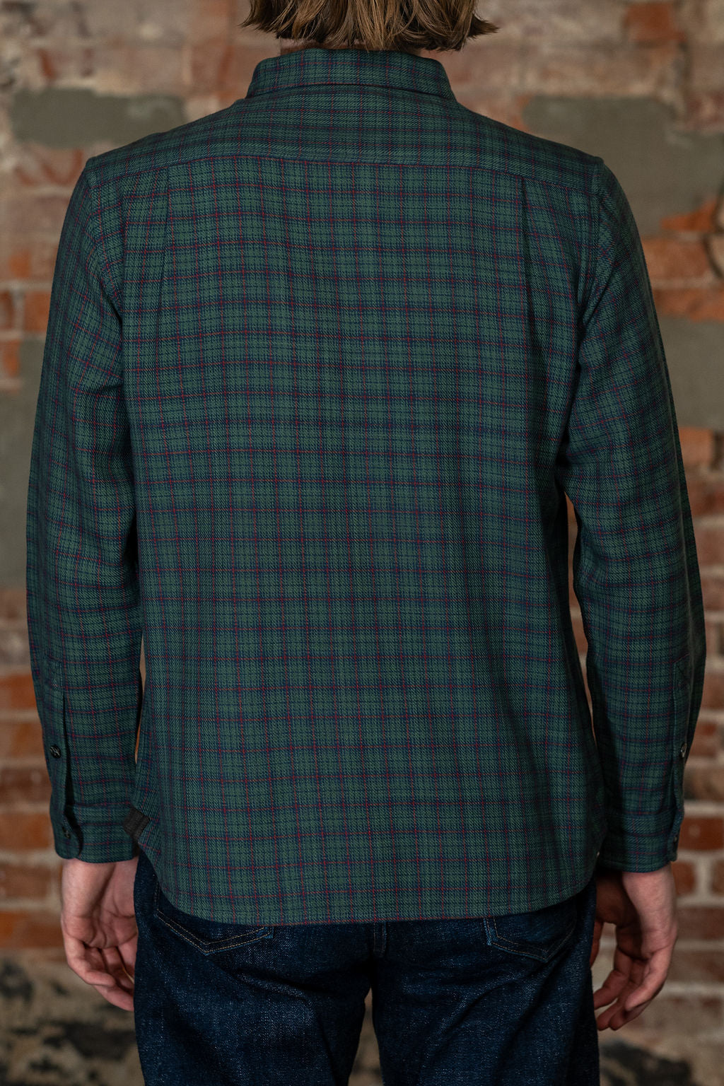Indi + Ash Rios Workshirt - Grass / Indigo / Madder Handwoven Mini Check