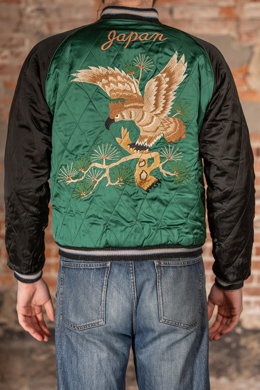 Tailor Toyo TT15809-119  Mid 1950s Style Quilted Souvenir Jacket “Stencil Paint” 60th Anniversary Special Edition - “Tiger Head” × “Eagle”