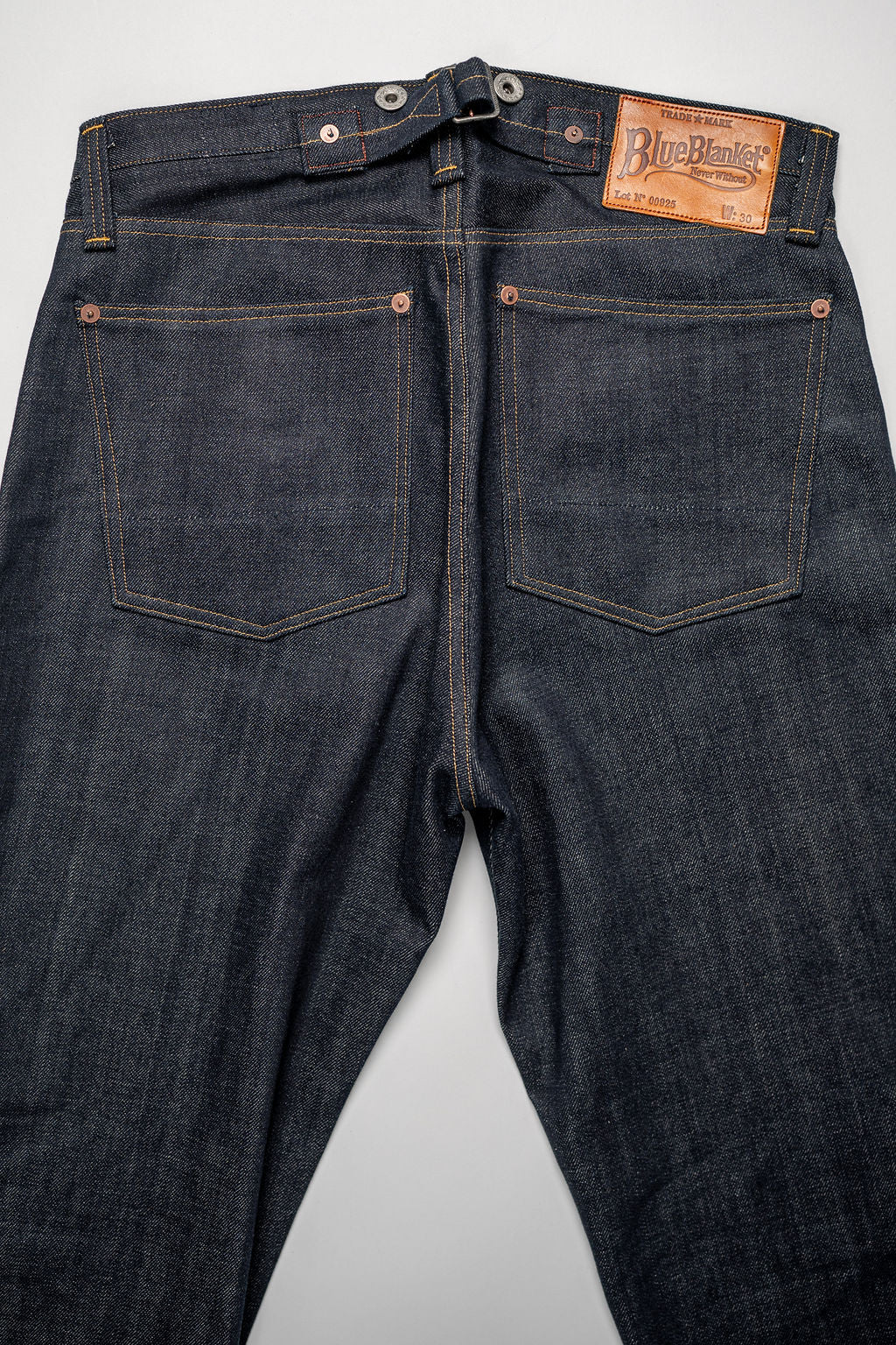 Blue Blanket P35 IT165 Waist Overall Jeans Single Needle Production - 13oz Italian Selvedge Raw Organic Denim