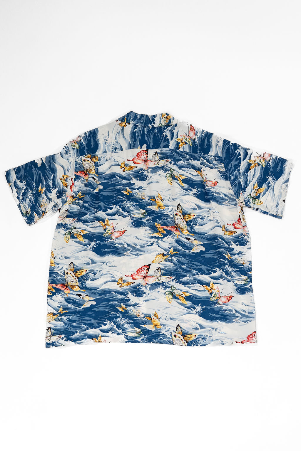 Sun Surf Rayon Hawaiian Shirt "Butterfly Splash" - Navy