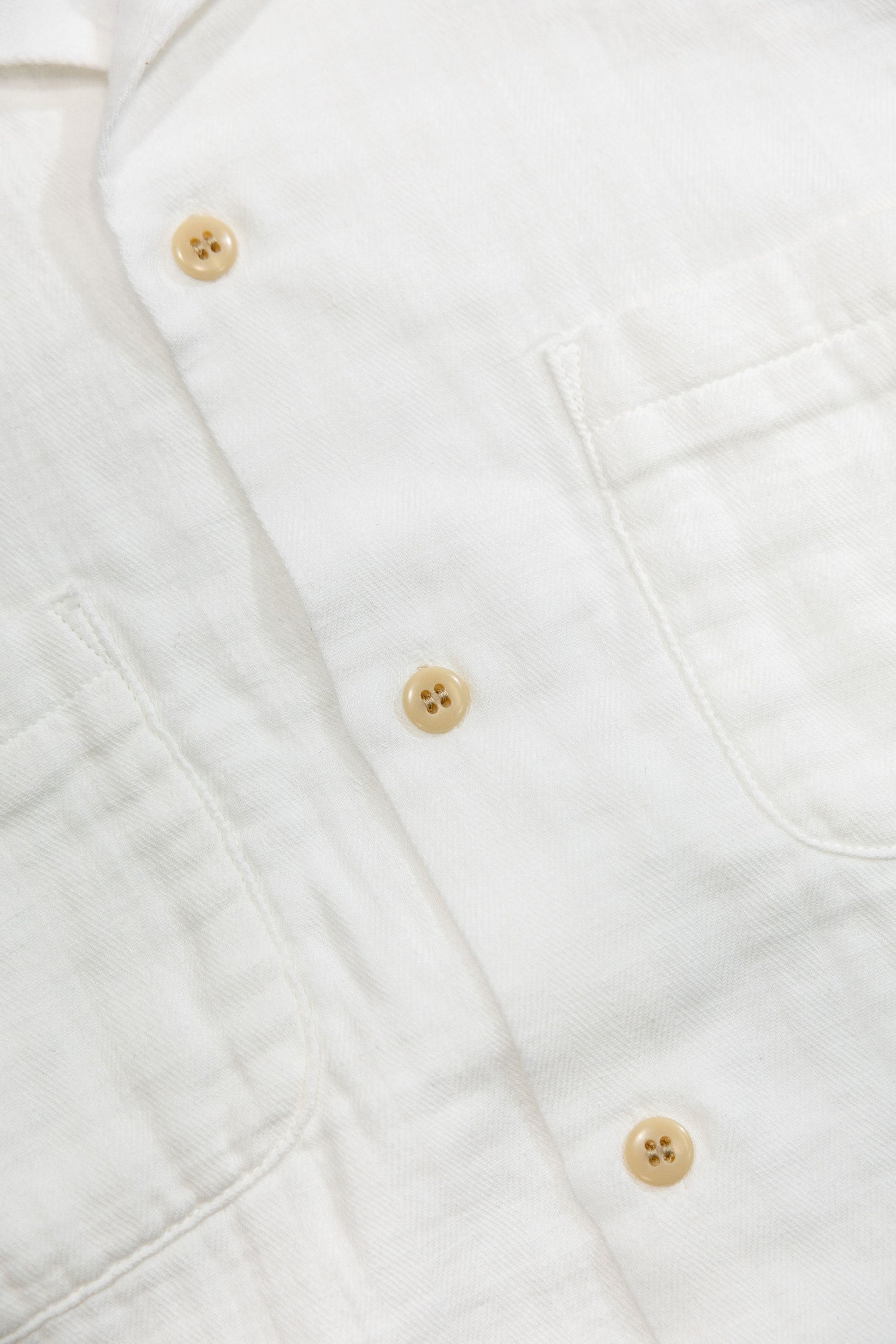 UES Herringbone Double Gauze Short Sleeve Shirt - White