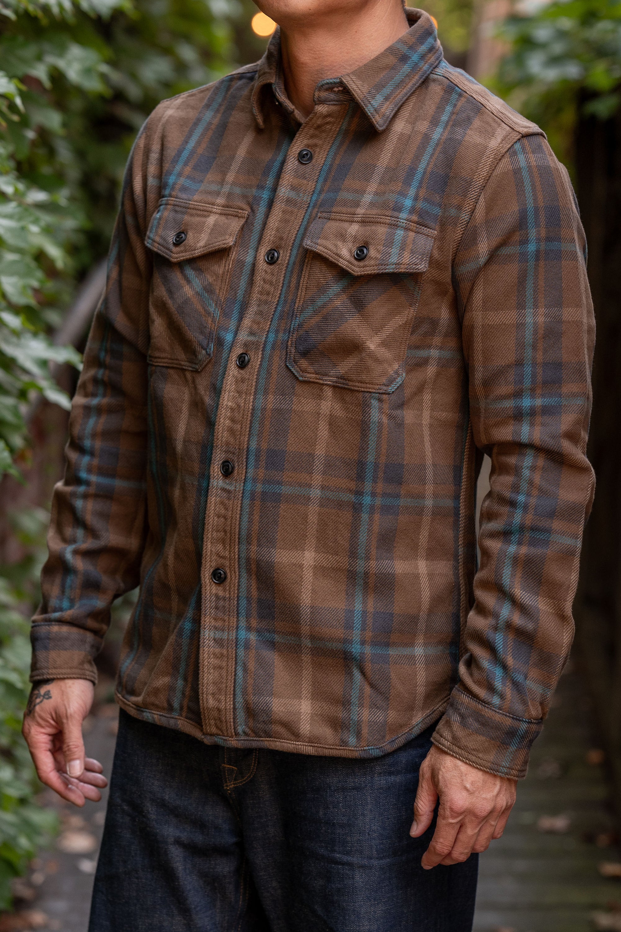 UES 502551 Extra Heavy Flannel Shirts - Beige