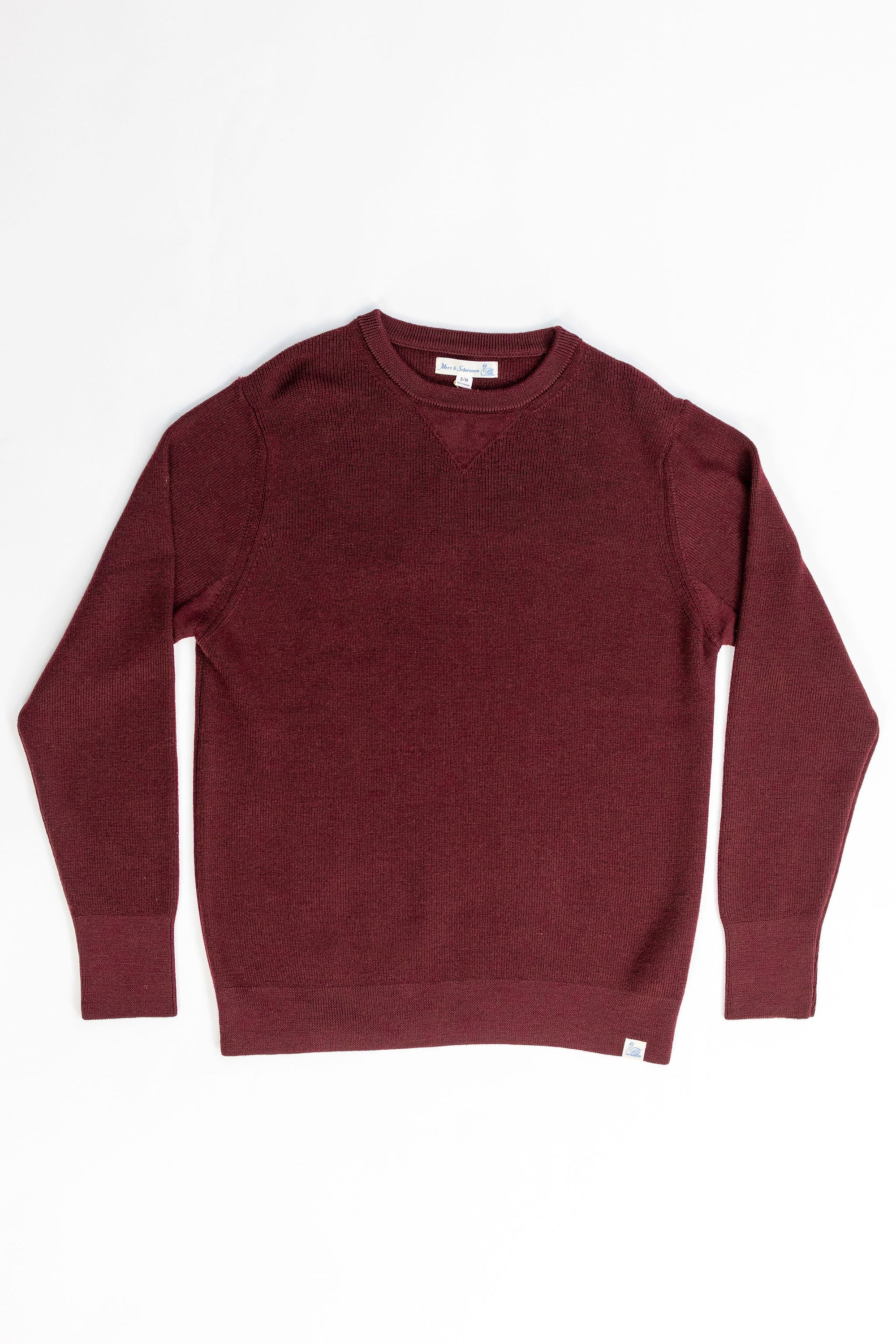 Merz b. Schwanen MWCC01 Pullover Merino Ribbed Structure - Burgundy