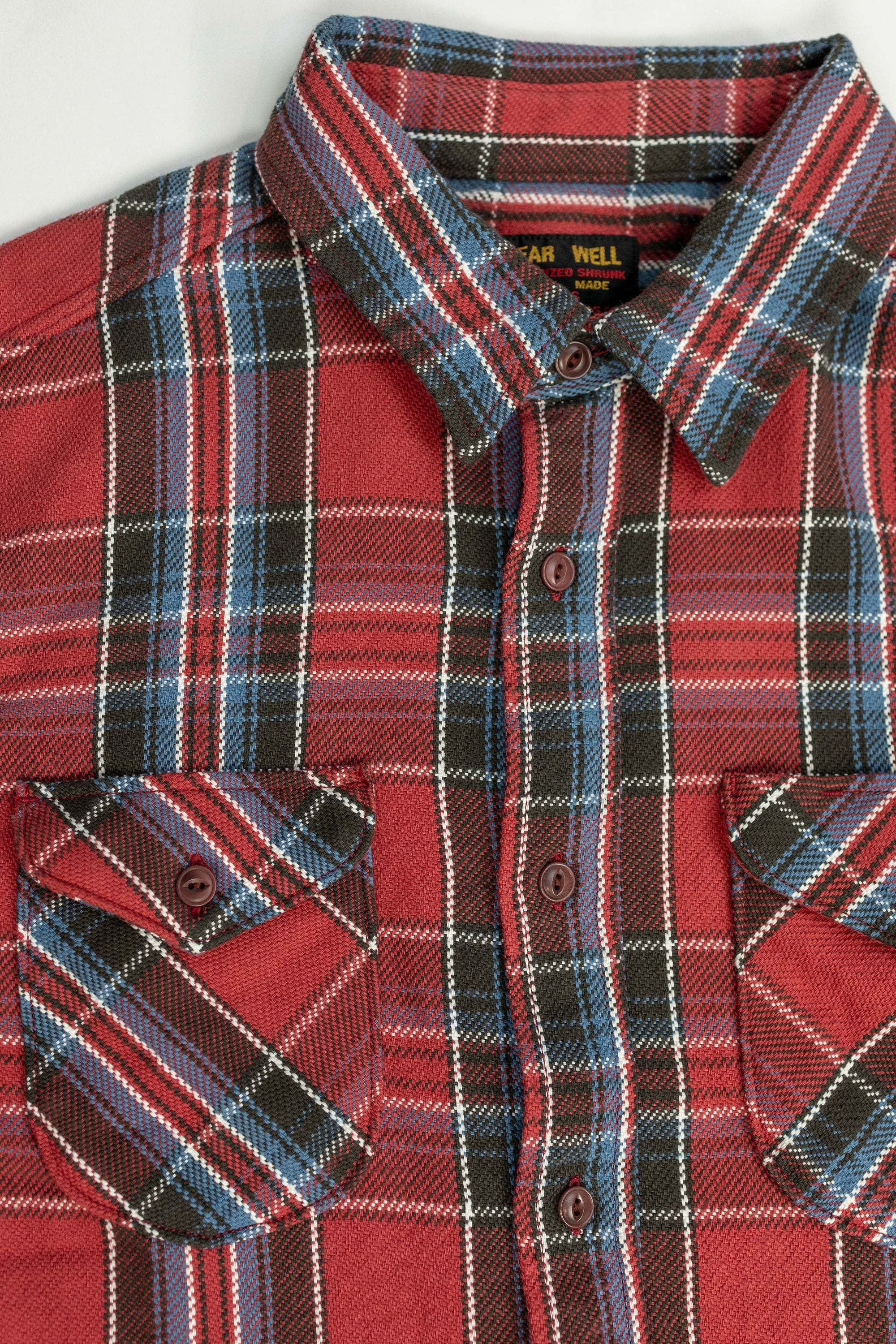 UES 502352 Heavy Flannel Shirt - Red