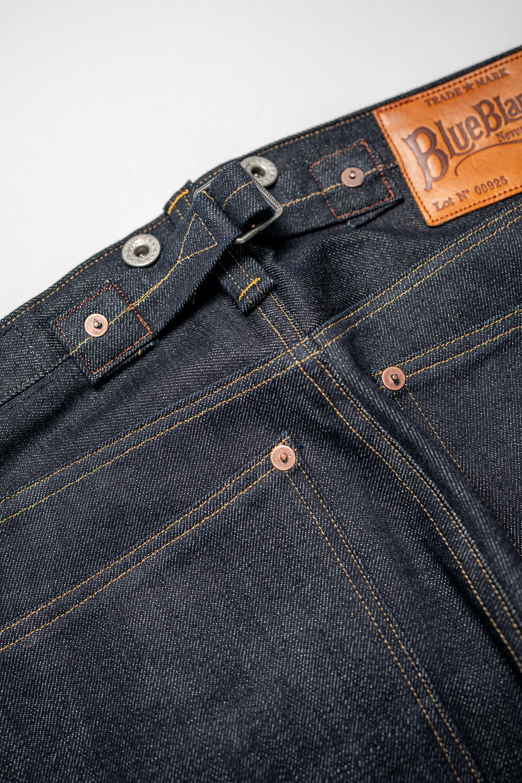 Blue Blanket P35 IT165 Waist Overall Jeans Single Needle Production - 13oz Italian Selvedge Raw Organic Denim