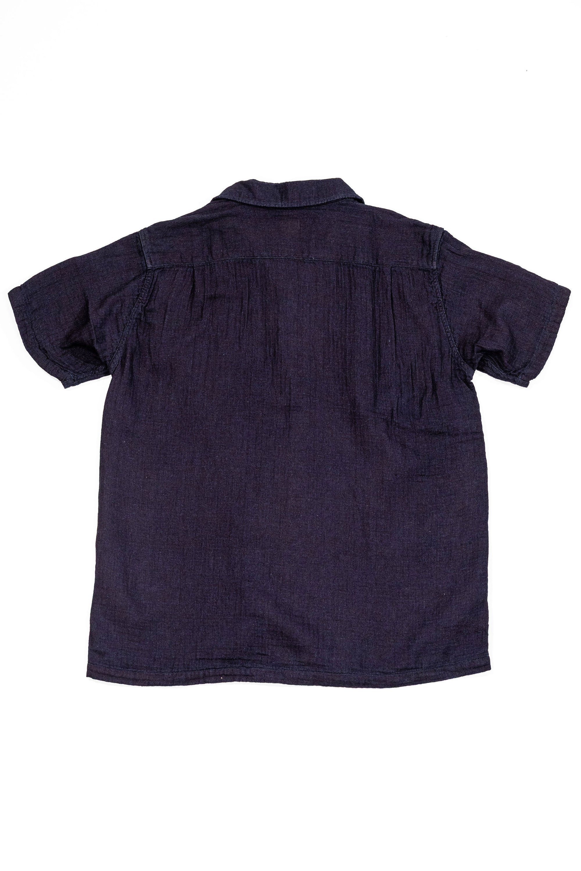 UES Herringbone Double Gauze Short Sleeve Shirt - Indigo