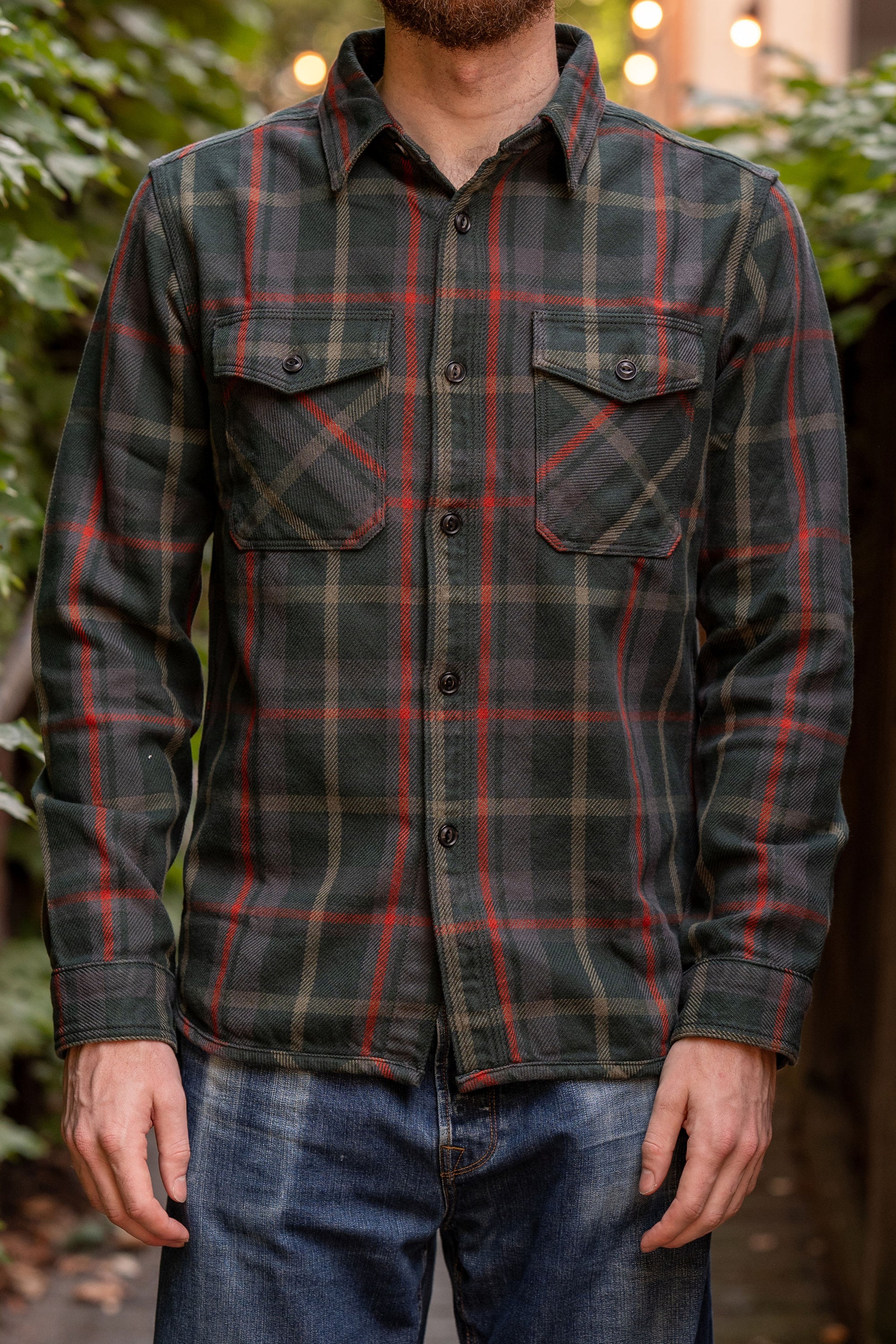 UES 502551 Extra Heavy Flannel Shirts - Green