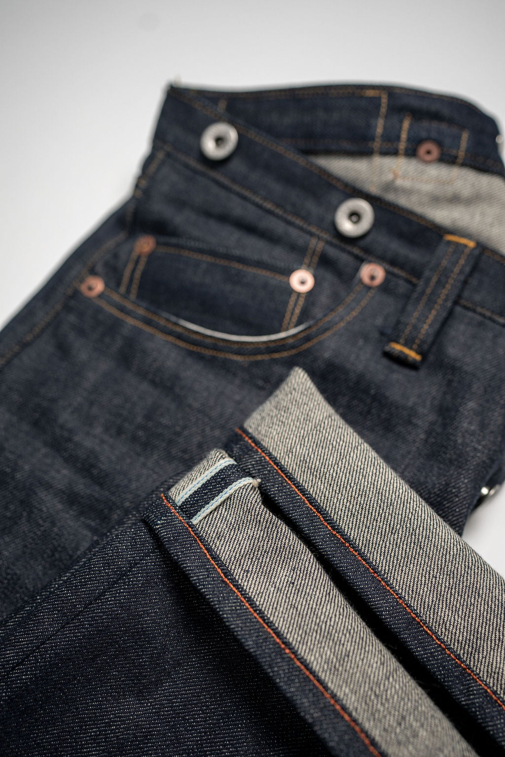 Blue Blanket P35 IT165 Waist Overall Jeans Single Needle Production - 13oz Italian Selvedge Raw Organic Denim