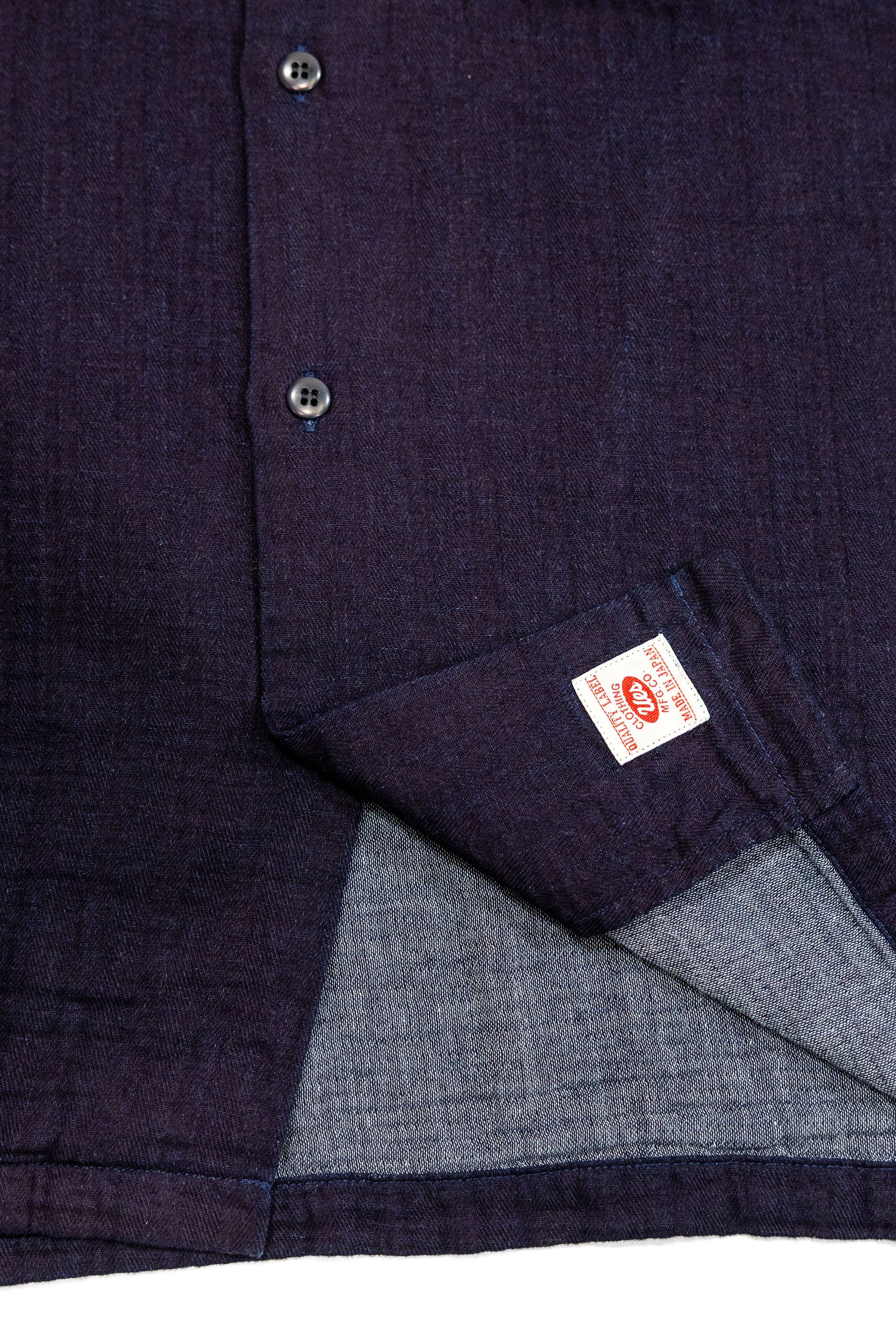 UES Herringbone Double Gauze Short Sleeve Shirt - Indigo