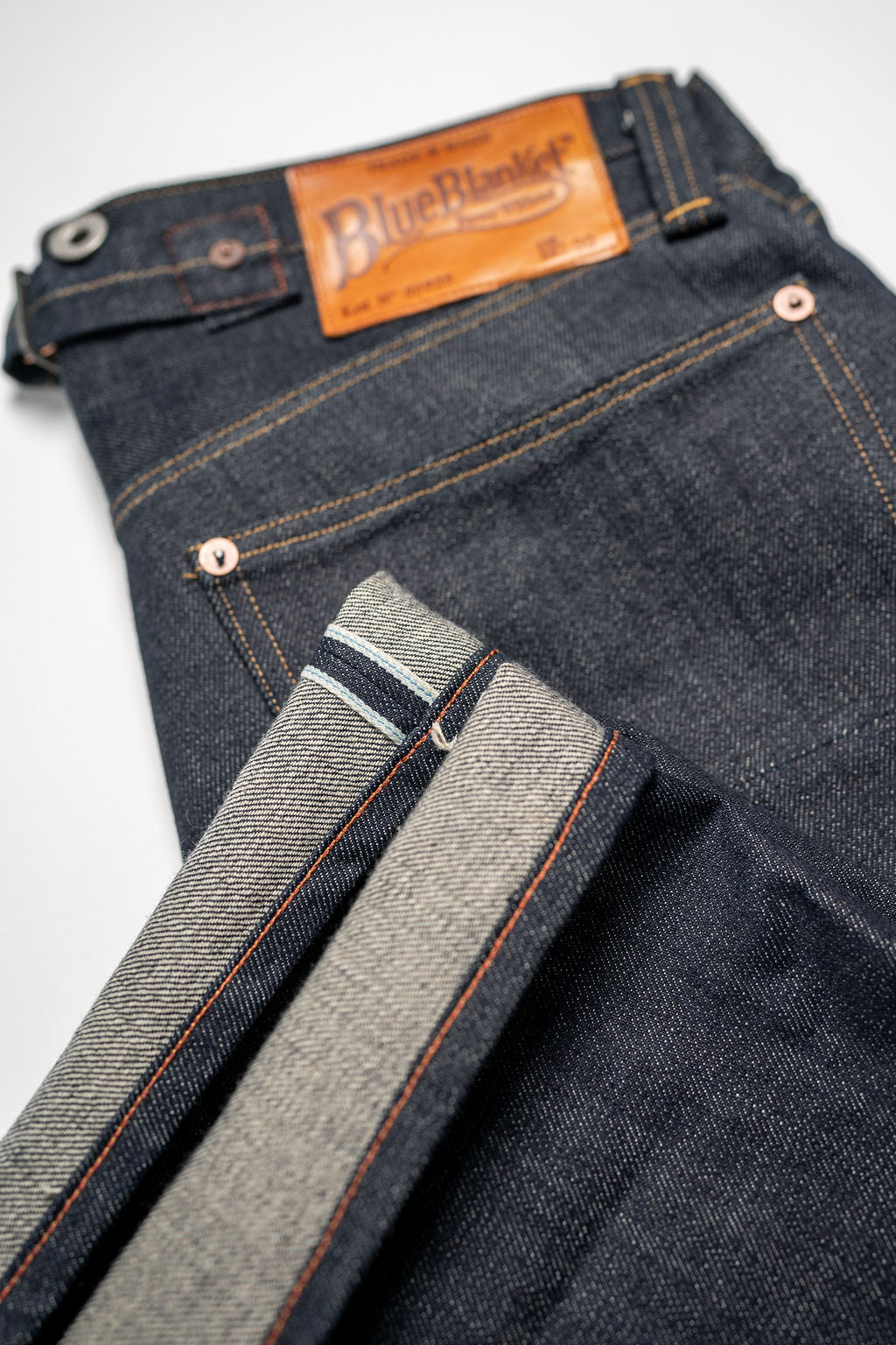 Blue Blanket P35 IT165 Waist Overall Jeans Single Needle Production - 13oz Italian Selvedge Raw Organic Denim