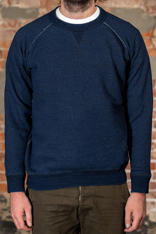 Pure Blue Japan 5409-ID Knitted Sweatshirt - Indigo - Franklin & Poe