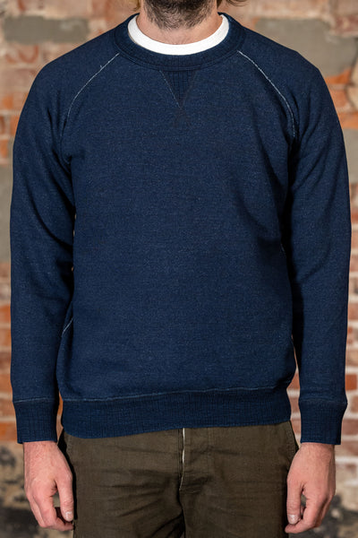 Pure Blue Japan 5409-ID Knitted Sweatshirt - Indigo - Franklin & Poe