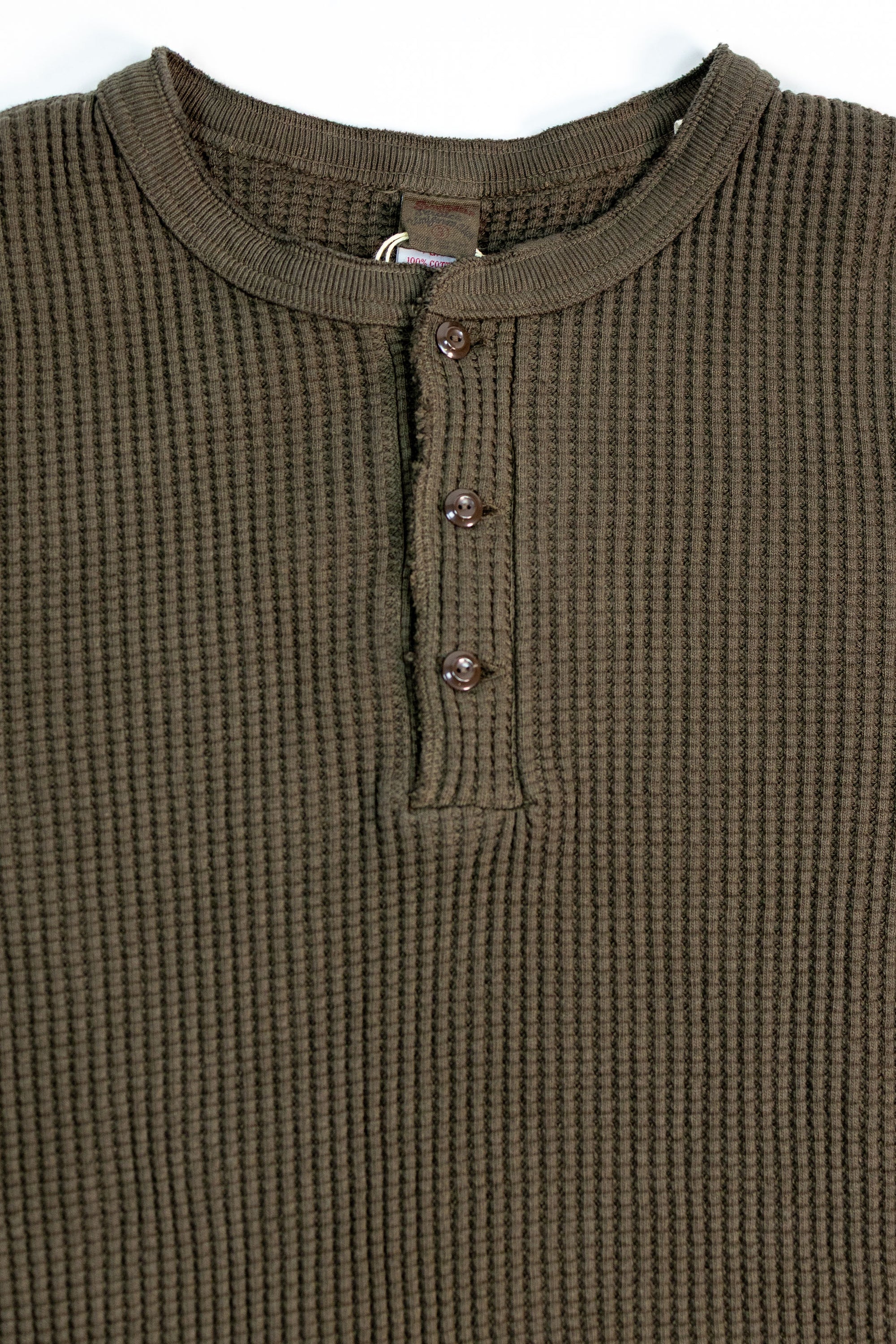 UES Big Waffle Henley - Brown