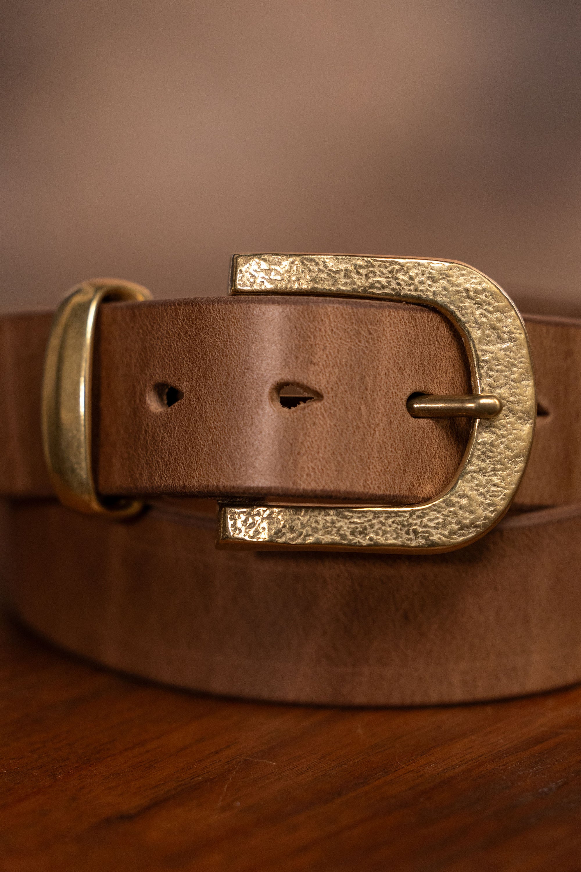 Hollows Leather Trail Belt - Natural Chromexcel Brass Buckle